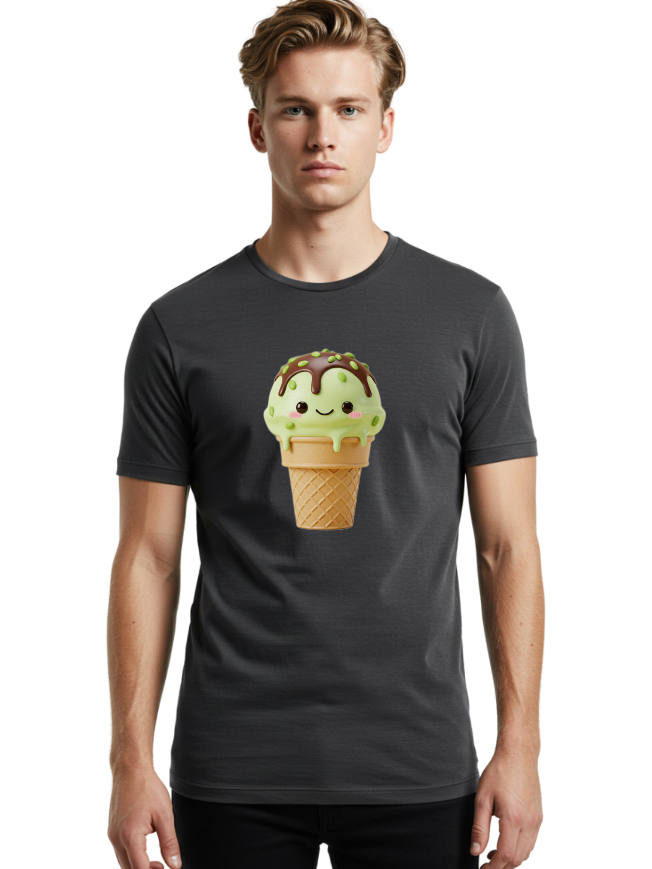 Ice-Cream-Cone-1 Men'S Graphic Tee, 100% Cotton, Comfortable Casual Summer Wear, Machine Washable, Vintage Camera, Old Camera, Antique Camera, Black Camera, Classic Photography, Photography Equipment, Nostalgic Device, Film Camera, Camera Art Baj500