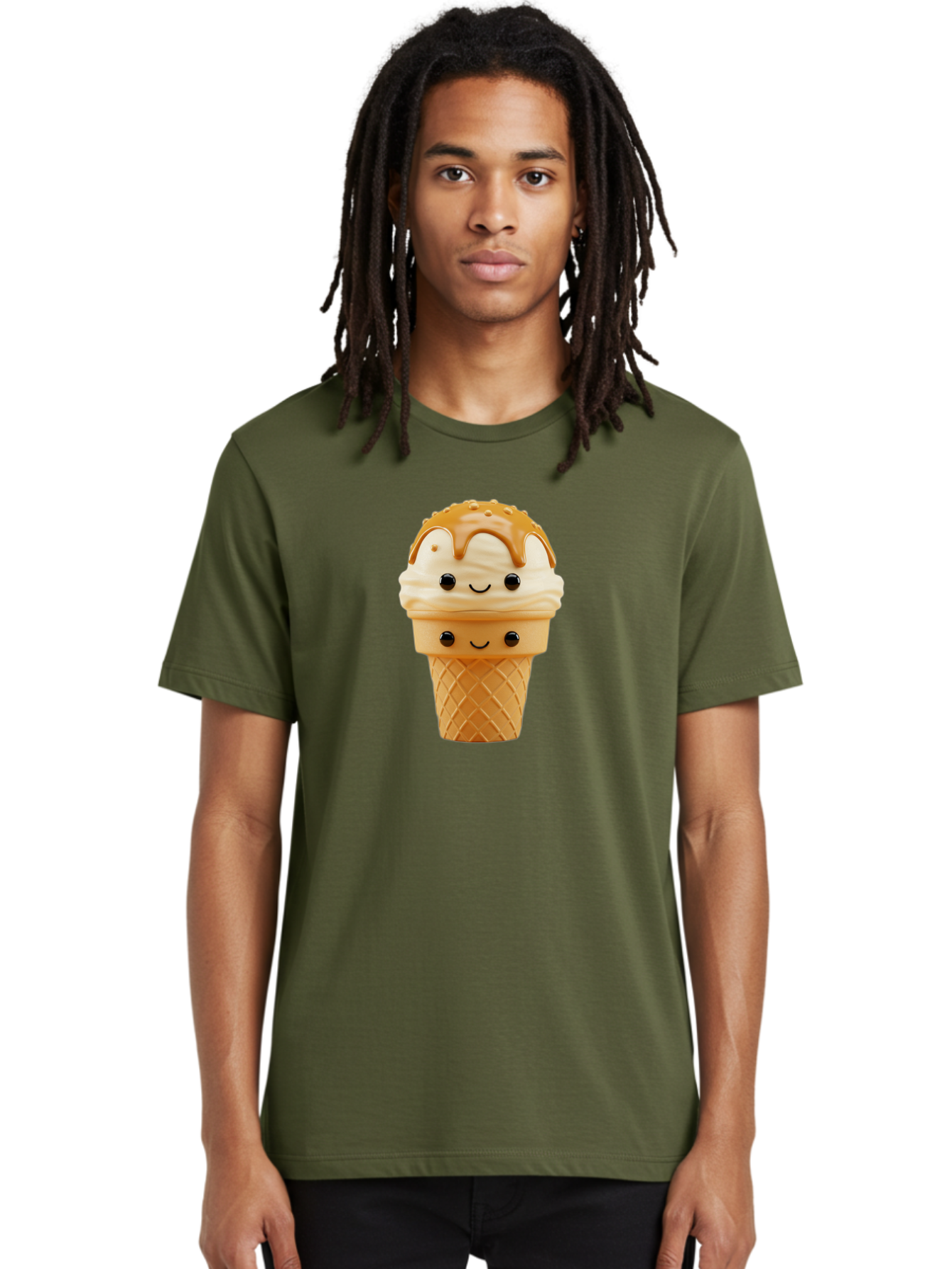 Ice-Cream-Cone-Character Men'S Graphic Tee, 100% Cotton, Comfortable Casual Summer Wear, Machine Washable, Vintage Camera, Old Camera, Antique Camera, Black Camera, Classic Photography, Photography Equipment, Nostalgic Device, Film Camera, Baj502