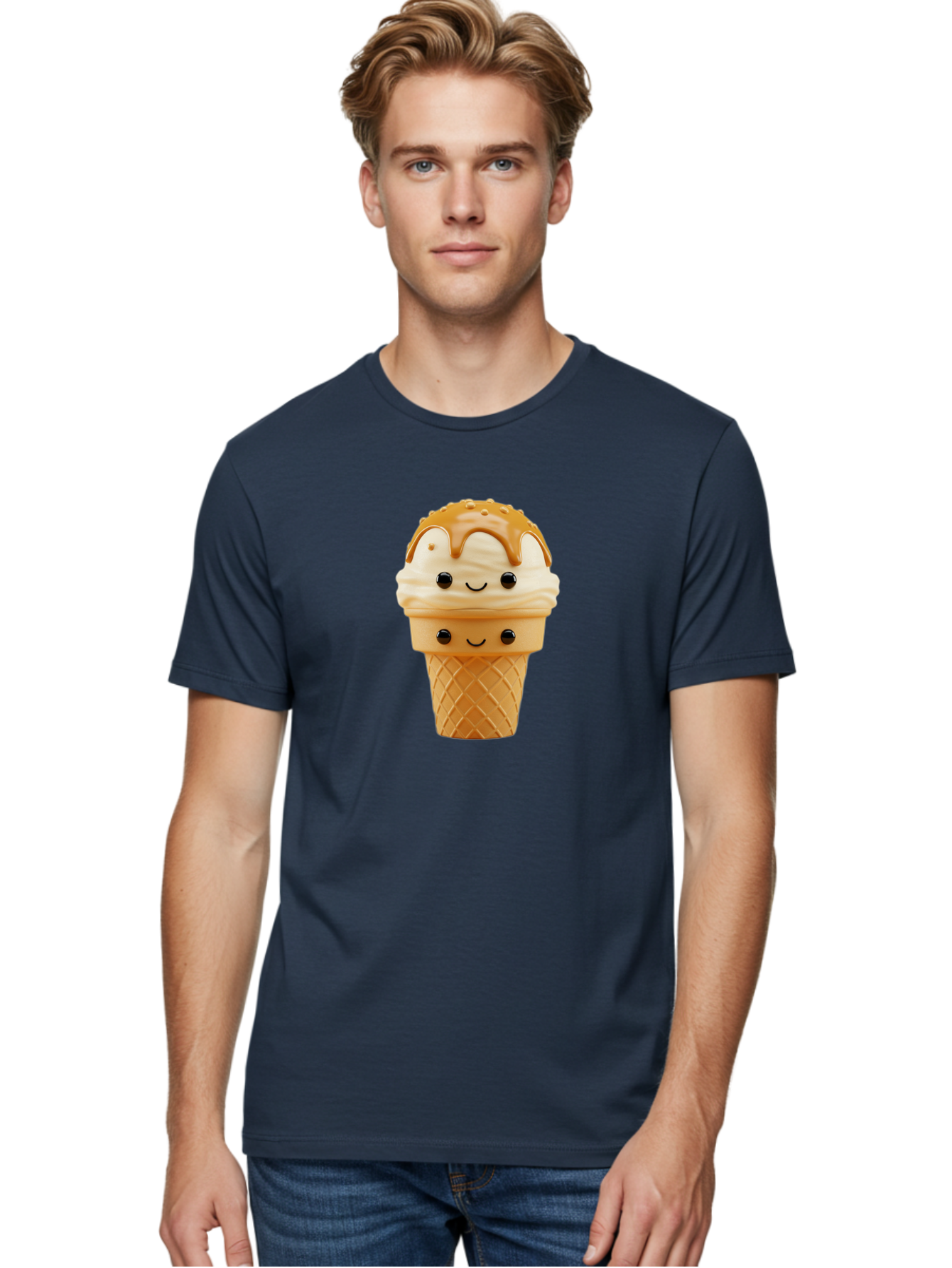 Ice-Cream-Cone-Character Men'S Graphic Tee, 100% Cotton, Comfortable Casual Summer Wear, Machine Washable, Vintage Camera, Old Camera, Antique Camera, Black Camera, Classic Photography, Photography Equipment, Nostalgic Device, Film Camera, Baj502