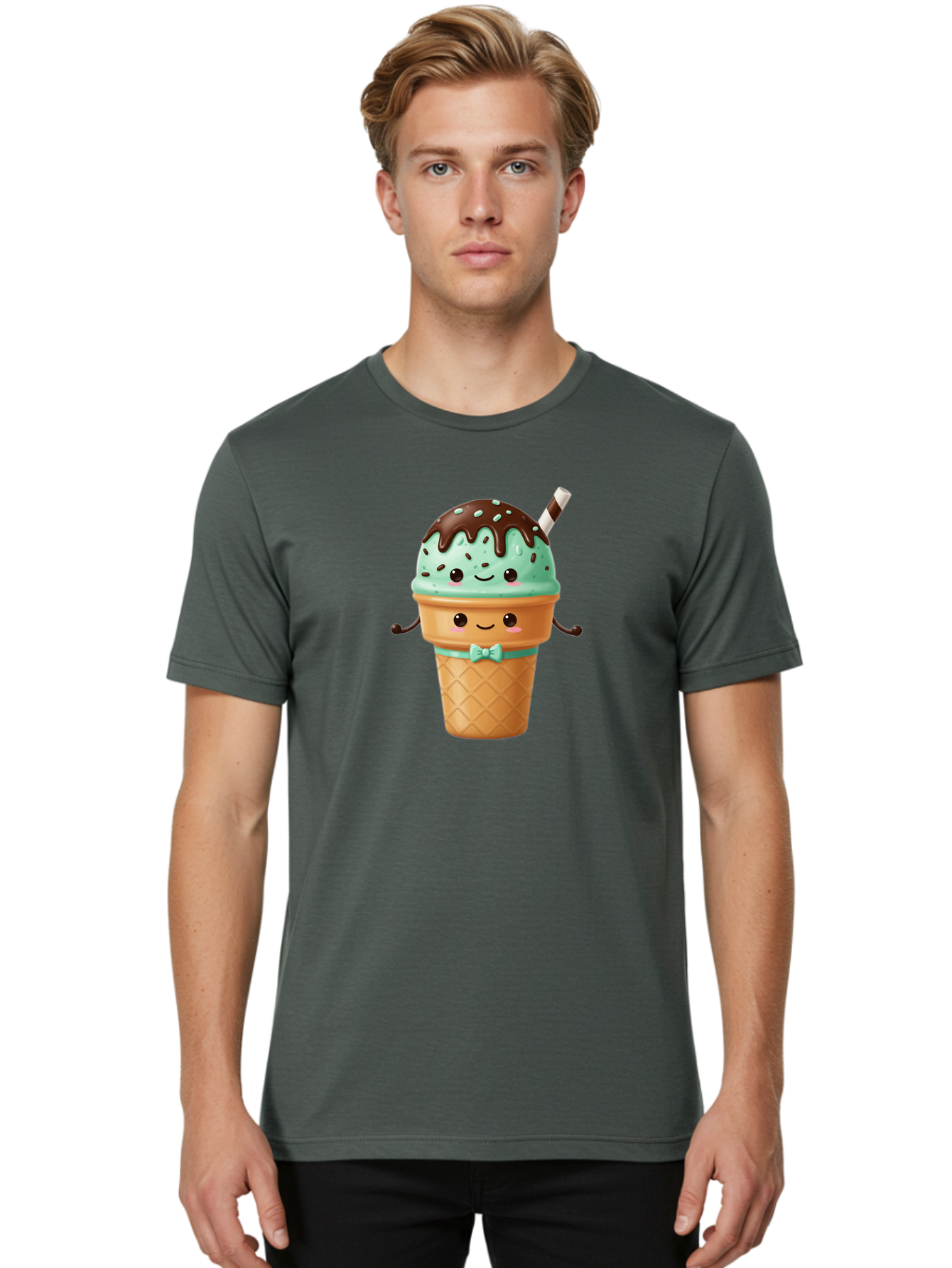 Ice-Cream-Cone Men'S Graphic Tee, 100% Cotton, Comfortable Casual Summer Wear, Machine Washable, Vintage Camera, Old Camera, Antique Camera, Black Camera, Classic Photography, Photography Equipment, Nostalgic Device, Film Camera, Camera Art Baj503