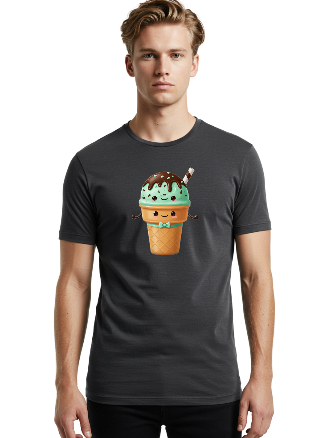 Ice-Cream-Cone Men'S Graphic Tee, 100% Cotton, Comfortable Casual Summer Wear, Machine Washable, Vintage Camera, Old Camera, Antique Camera, Black Camera, Classic Photography, Photography Equipment, Nostalgic Device, Film Camera, Camera Art Baj503