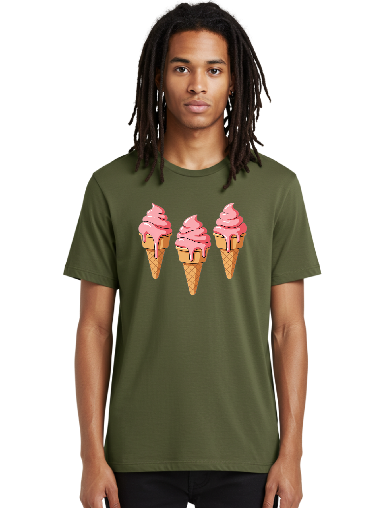Ice-Cream-Cones-1 Men'S Graphic Tee, 100% Cotton, Comfortable Casual Summer Wear, Machine Washable, Vintage Camera, Old Camera, Antique Camera, Black Camera, Classic Photography, Photography Equipment, Nostalgic Device, Film Camera, Camera Art Baj504