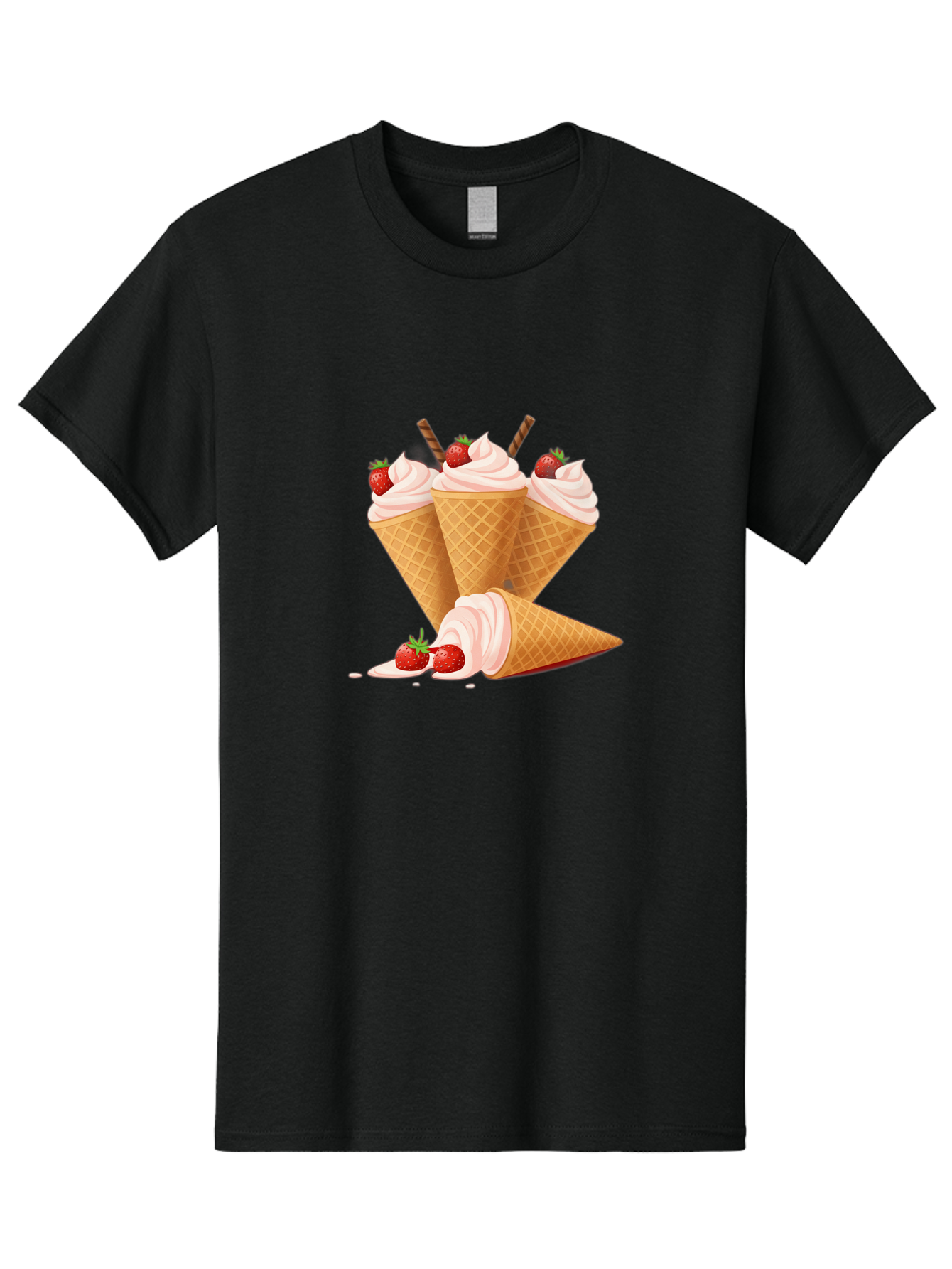 Ice-Cream-Cones-2 Men'S Graphic Tee, 100% Cotton, Comfortable Casual Summer Wear, Machine Washable, Vintage Camera, Old Camera, Antique Camera, Black Camera, Classic Photography, Photography Equipment, Nostalgic Device, Film Camera, Camera Art Baj505