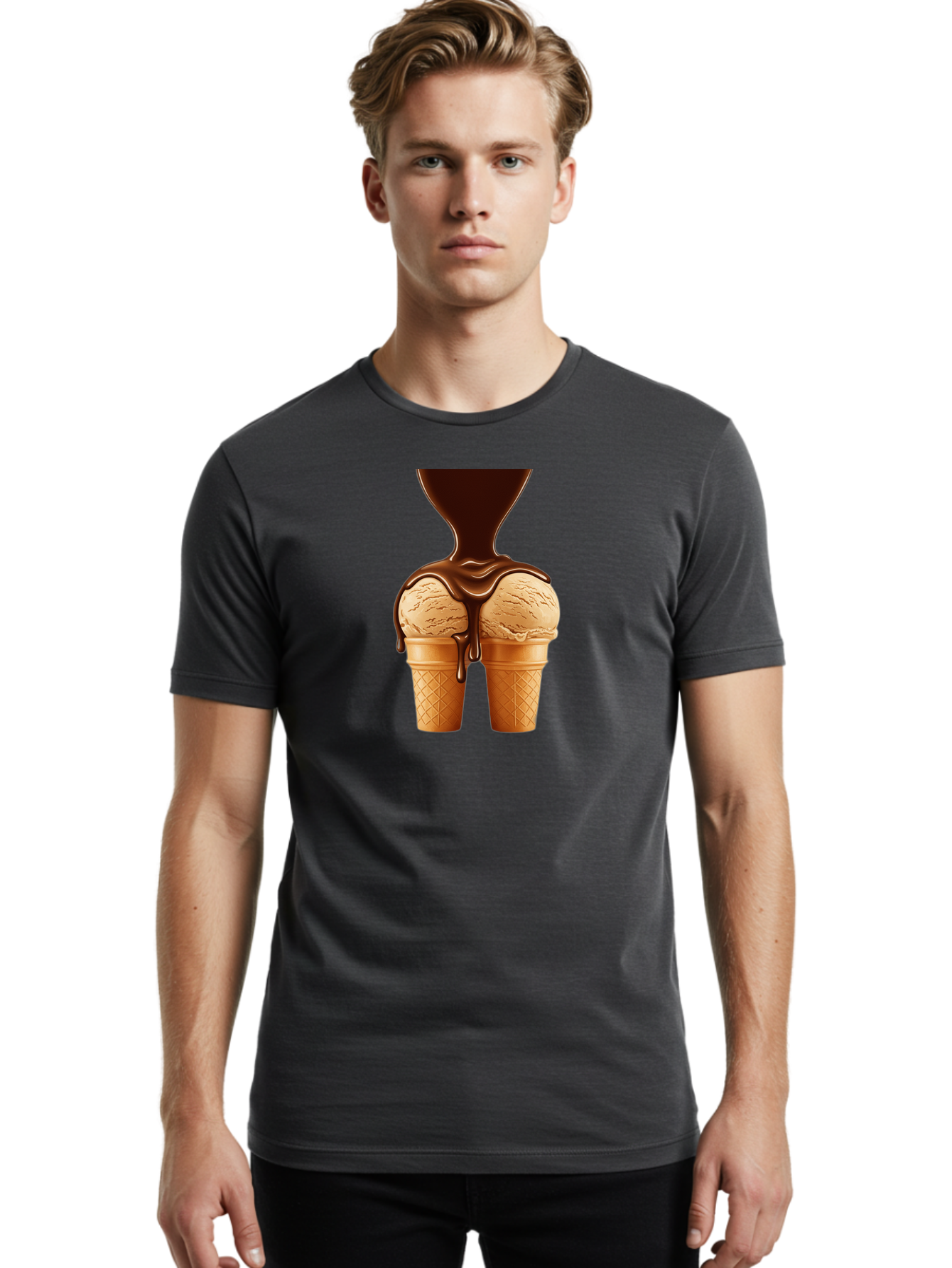 Ice-Cream-Cones-3 Men'S Graphic Tee, 100% Cotton, Comfortable Casual Summer Wear, Machine Washable, Vintage Camera, Old Camera, Antique Camera, Black Camera, Classic Photography, Photography Equipment, Nostalgic Device, Film Camera, Camera Art Baj506