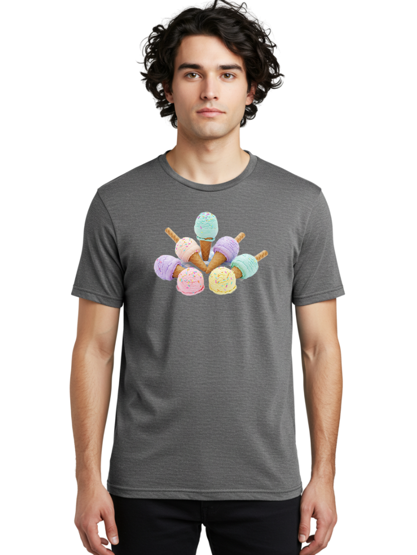 Ice-Cream-Cones Men'S Graphic Tee, 100% Cotton, Comfortable Casual Summer Wear, Machine Washable, Vintage Camera, Old Camera, Antique Camera, Black Camera, Classic Photography, Photography Equipment, Nostalgic Device, Film Camera, Camera Art Baj507