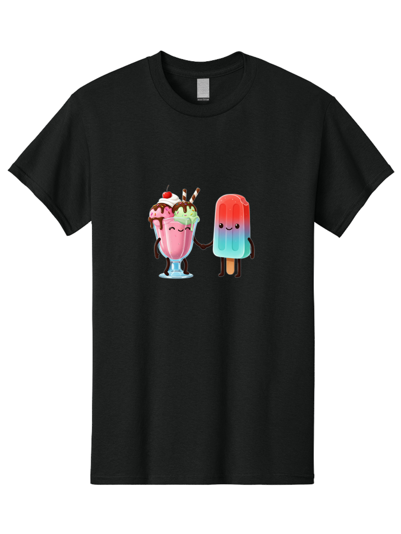 Ice-Cream-Friends-1 Men'S Graphic Tee, 100% Cotton, Comfortable Casual Summer Wear, Machine Washable, Vintage Camera, Old Camera, Antique Camera, Black Camera, Classic Photography, Photography Equipment, Nostalgic Device, Film Camera, Baj508