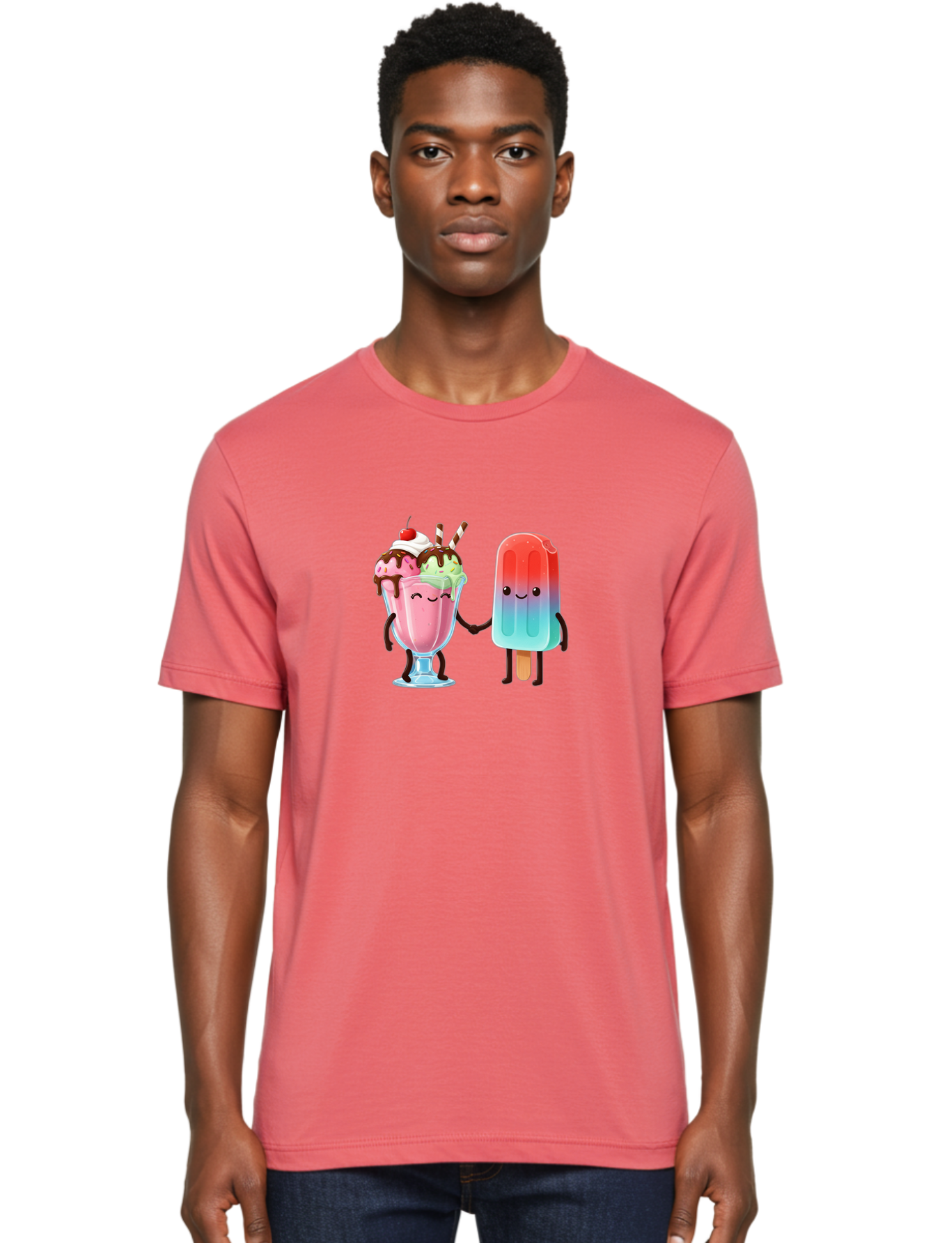 Ice-Cream-Friends-1 Men'S Graphic Tee, 100% Cotton, Comfortable Casual Summer Wear, Machine Washable, Vintage Camera, Old Camera, Antique Camera, Black Camera, Classic Photography, Photography Equipment, Nostalgic Device, Film Camera, Baj508