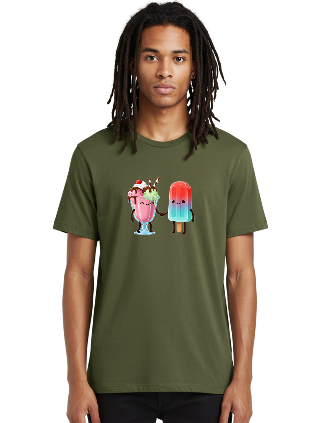Ice-Cream-Friends-1 Men'S Graphic Tee, 100% Cotton, Comfortable Casual Summer Wear, Machine Washable, Vintage Camera, Old Camera, Antique Camera, Black Camera, Classic Photography, Photography Equipment, Nostalgic Device, Film Camera, Baj508