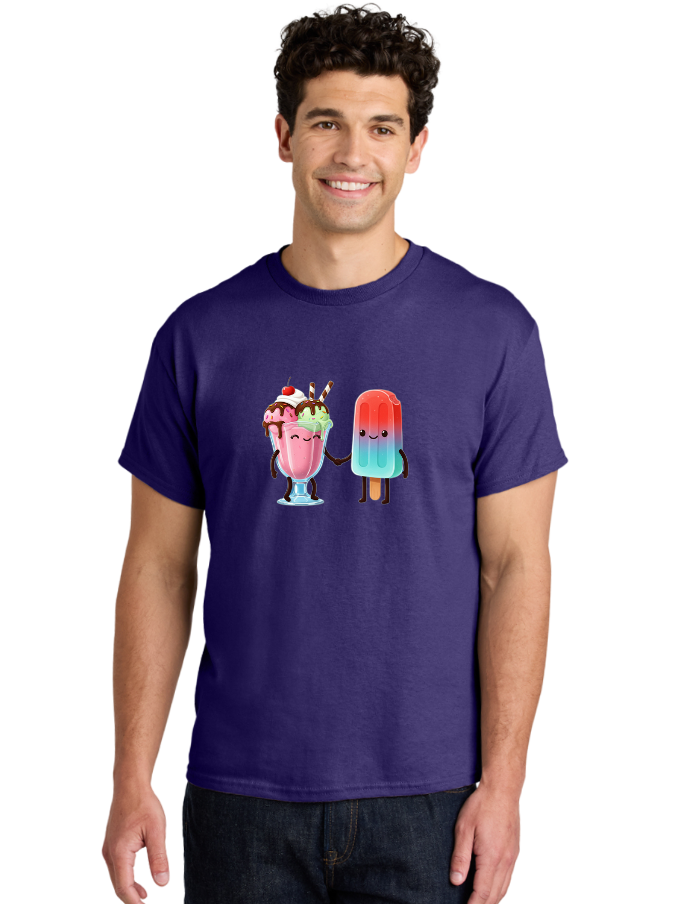 Ice-Cream-Friends-1 Men'S Graphic Tee, 100% Cotton, Comfortable Casual Summer Wear, Machine Washable, Vintage Camera, Old Camera, Antique Camera, Black Camera, Classic Photography, Photography Equipment, Nostalgic Device, Film Camera, Baj508
