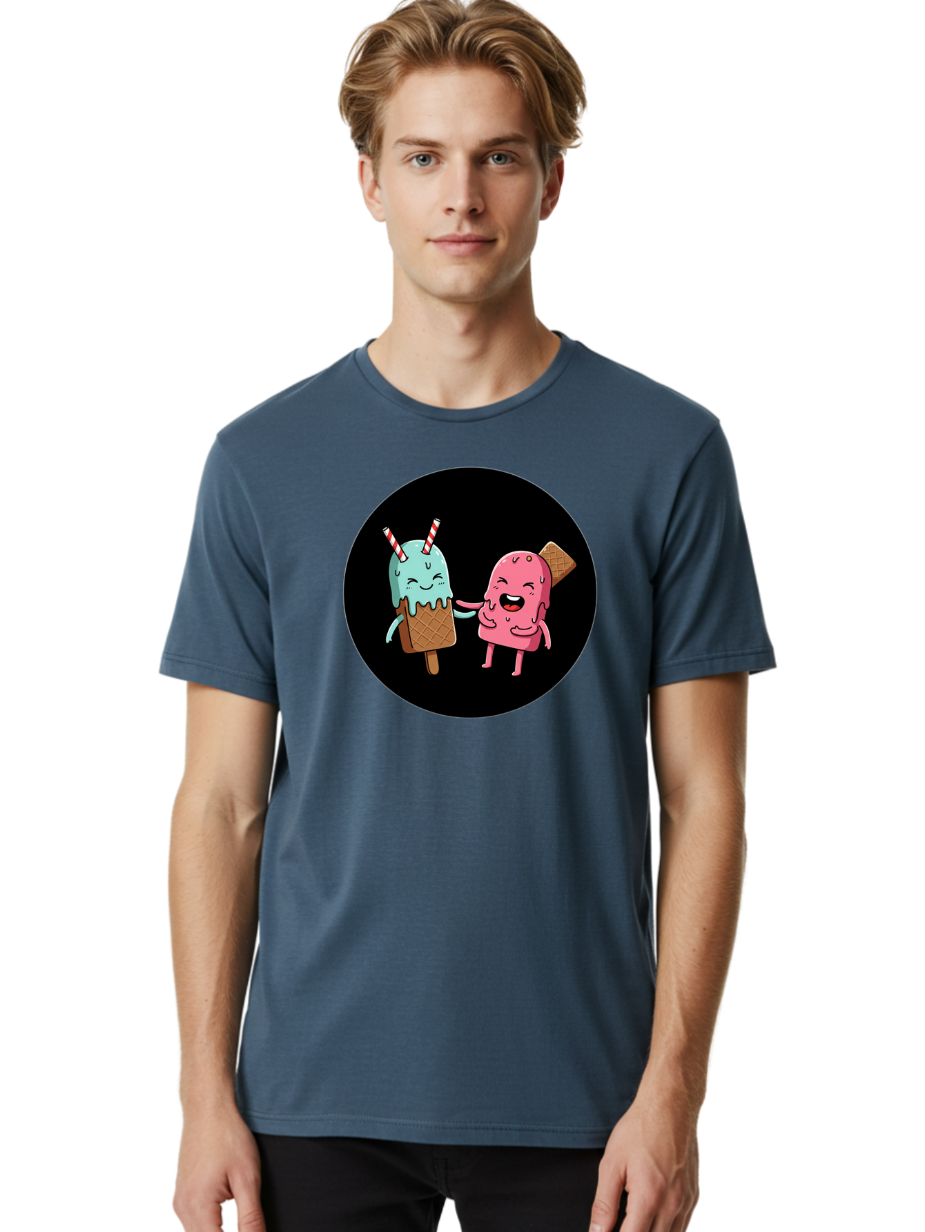 Ice-Cream-Friends Men'S Graphic Tee, 100% Cotton, Comfortable Casual Summer Wear, Machine Washable, Vintage Camera, Old Camera, Antique Camera, Black Camera, Classic Photography, Photography Equipment, Nostalgic Device, Film Camera, Camera Art Baj509