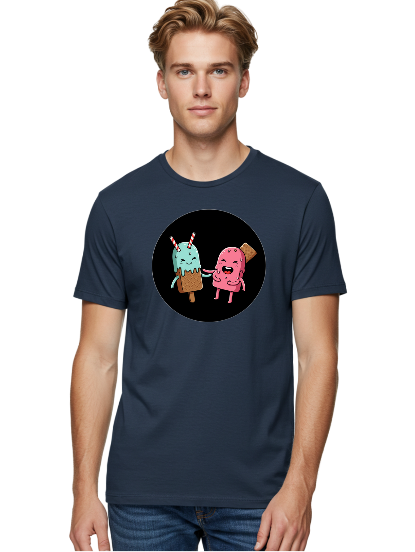 Ice-Cream-Friends Men'S Graphic Tee, 100% Cotton, Comfortable Casual Summer Wear, Machine Washable, Vintage Camera, Old Camera, Antique Camera, Black Camera, Classic Photography, Photography Equipment, Nostalgic Device, Film Camera, Camera Art Baj509