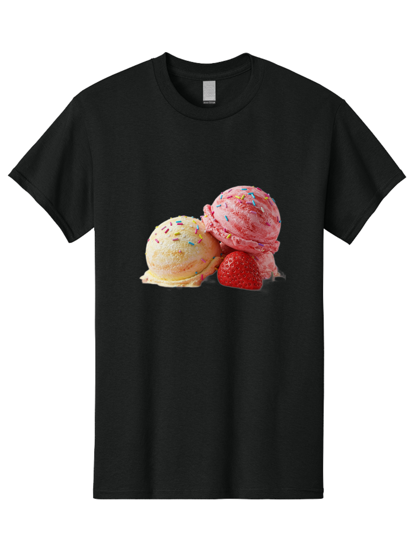 Ice-Cream-Scoops-With-Sprinkles Men'S Graphic Tee, 100% Cotton, Comfortable Casual Summer Wear, Machine Washable, Vintage Camera, Old Camera, Antique Camera, Black Camera, Classic Photography, Photography Equipment, Nostalgic Device, Baj510
