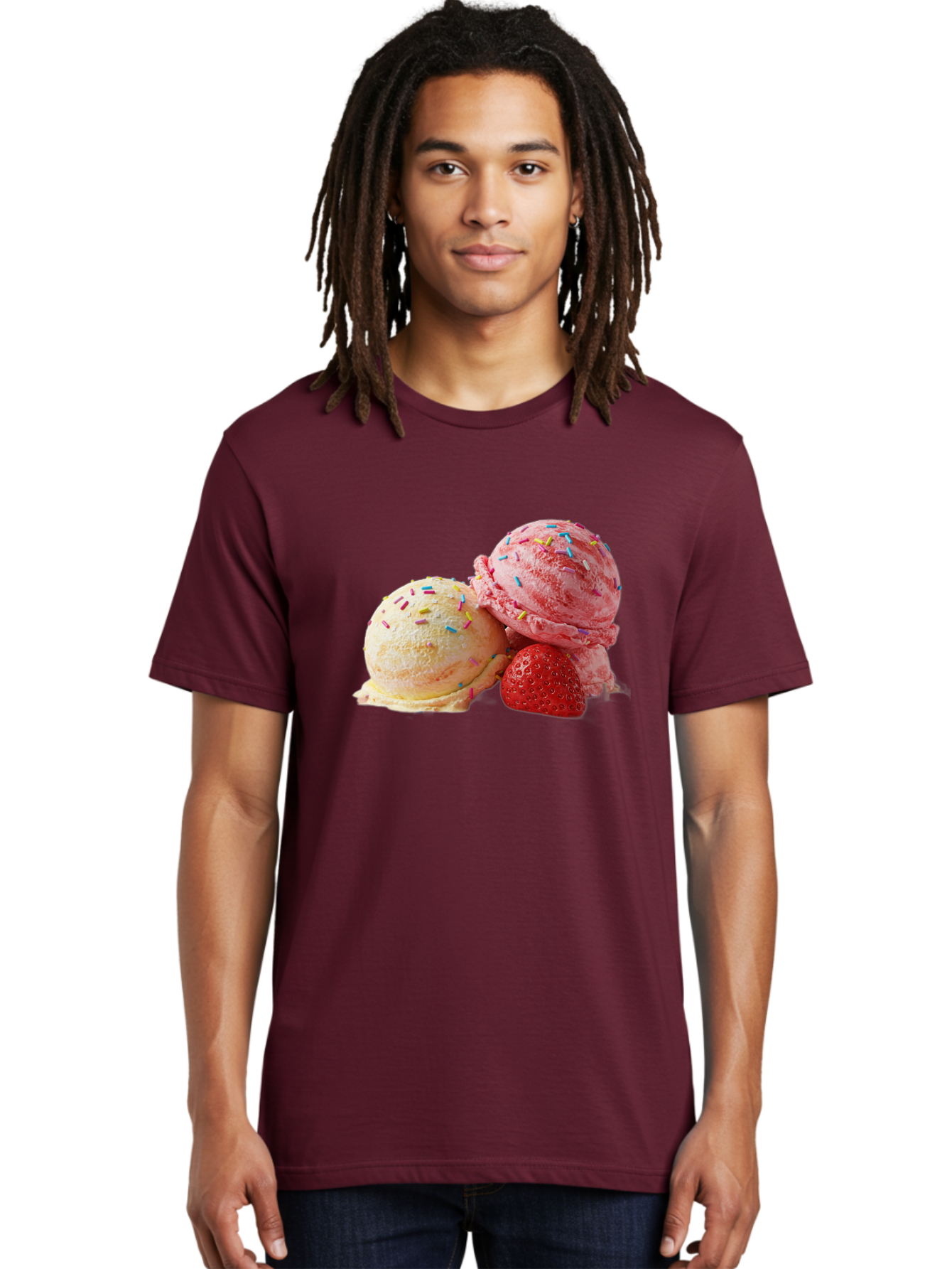 Ice-Cream-Scoops-With-Sprinkles Men'S Graphic Tee, 100% Cotton, Comfortable Casual Summer Wear, Machine Washable, Vintage Camera, Old Camera, Antique Camera, Black Camera, Classic Photography, Photography Equipment, Nostalgic Device, Baj510