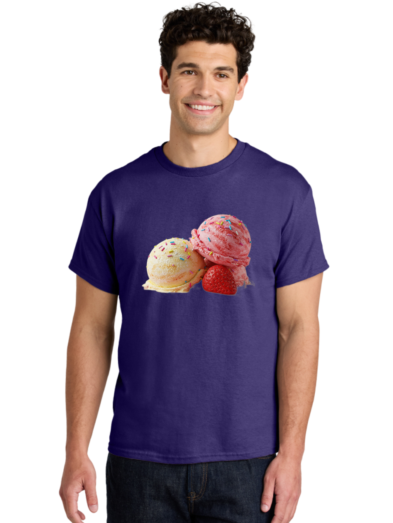Ice-Cream-Scoops-With-Sprinkles Men'S Graphic Tee, 100% Cotton, Comfortable Casual Summer Wear, Machine Washable, Vintage Camera, Old Camera, Antique Camera, Black Camera, Classic Photography, Photography Equipment, Nostalgic Device, Baj510