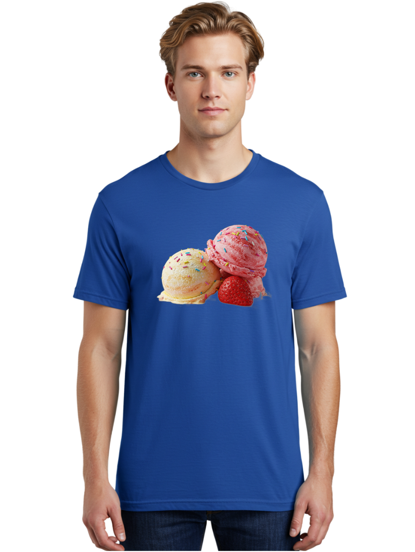 Ice-Cream-Scoops-With-Sprinkles Men'S Graphic Tee, 100% Cotton, Comfortable Casual Summer Wear, Machine Washable, Vintage Camera, Old Camera, Antique Camera, Black Camera, Classic Photography, Photography Equipment, Nostalgic Device, Baj510