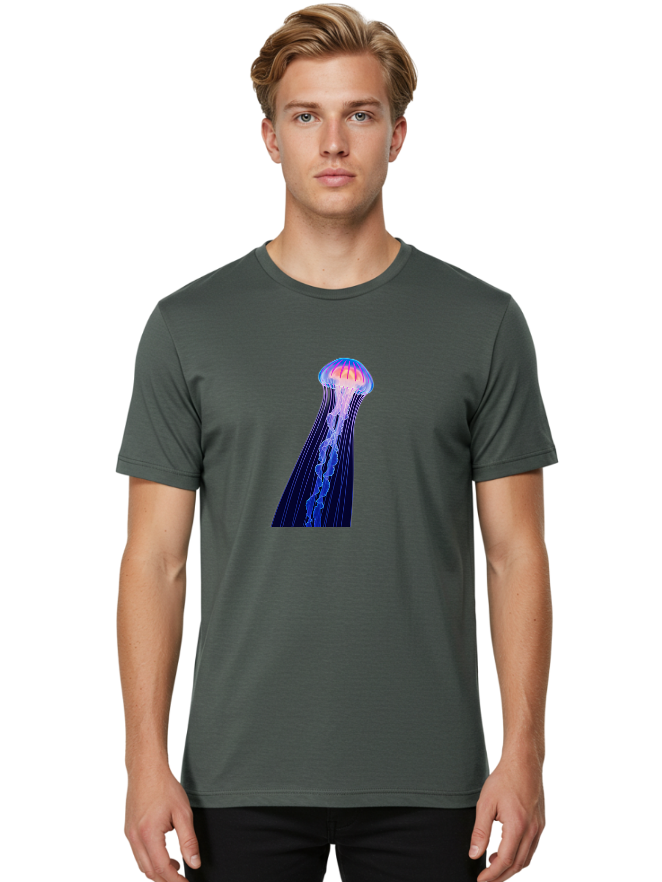 Jellyfish-4 Men'S Graphic Tee, 100% Cotton, Comfortable Casual Summer Wear, Machine Washable, Vintage Camera, Old Camera, Antique Camera, Black Camera, Classic Photography, Photography Equipment, Nostalgic Device, Film Camera, Camera Art Baj517