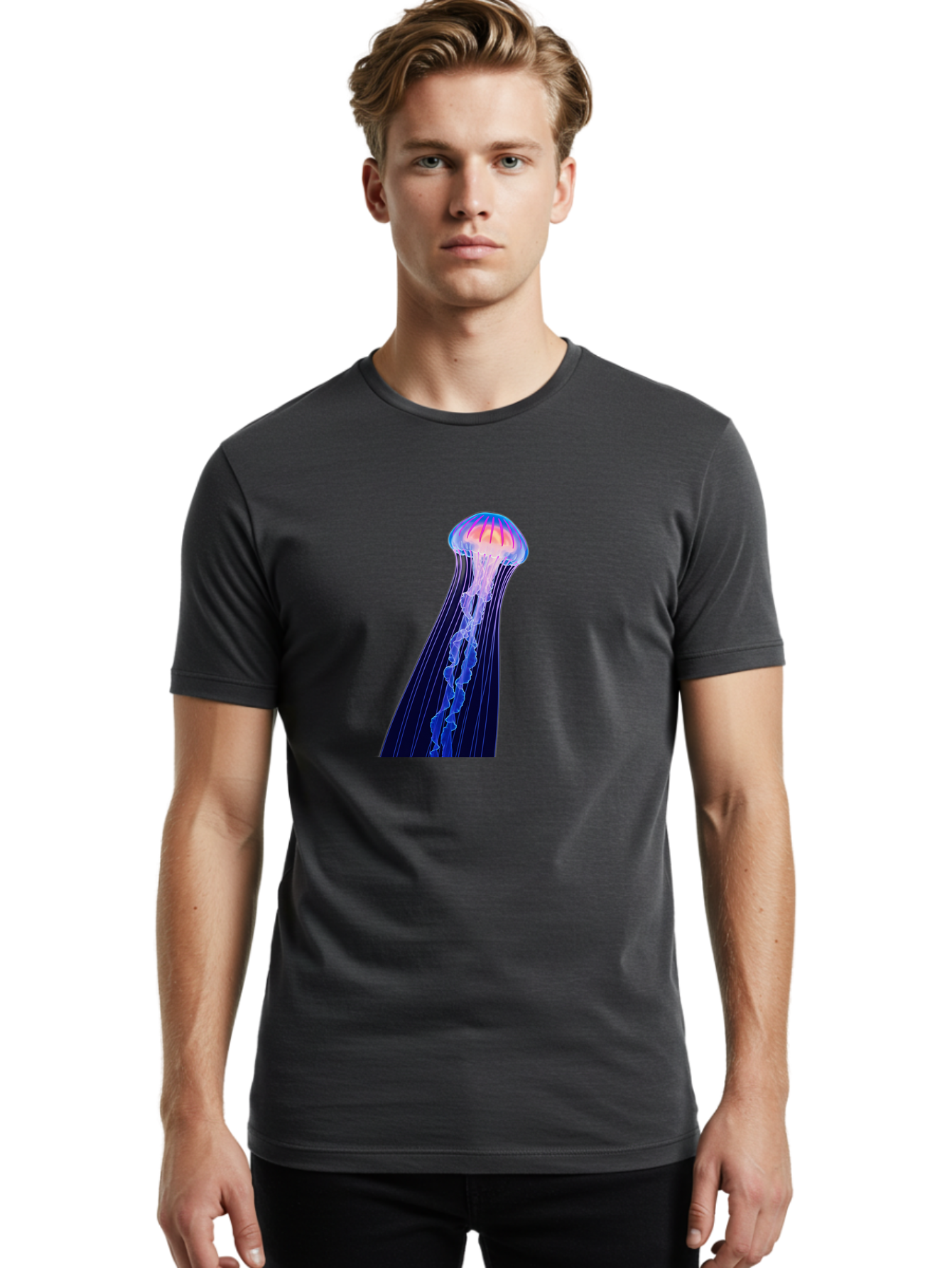 Jellyfish-4 Men'S Graphic Tee, 100% Cotton, Comfortable Casual Summer Wear, Machine Washable, Vintage Camera, Old Camera, Antique Camera, Black Camera, Classic Photography, Photography Equipment, Nostalgic Device, Film Camera, Camera Art Baj517