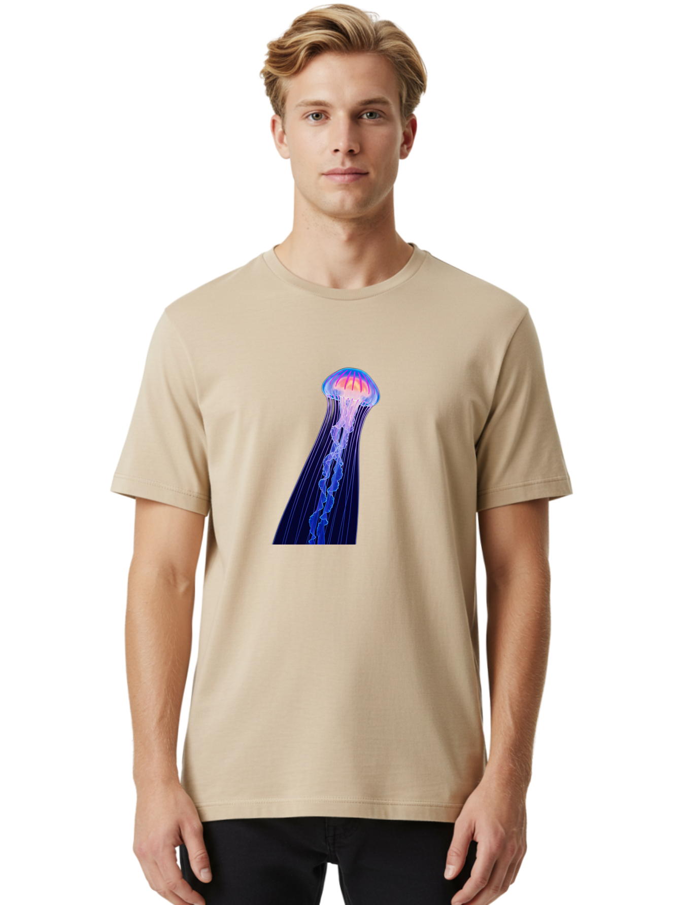 Jellyfish-4 Men'S Graphic Tee, 100% Cotton, Comfortable Casual Summer Wear, Machine Washable, Vintage Camera, Old Camera, Antique Camera, Black Camera, Classic Photography, Photography Equipment, Nostalgic Device, Film Camera, Camera Art Baj517