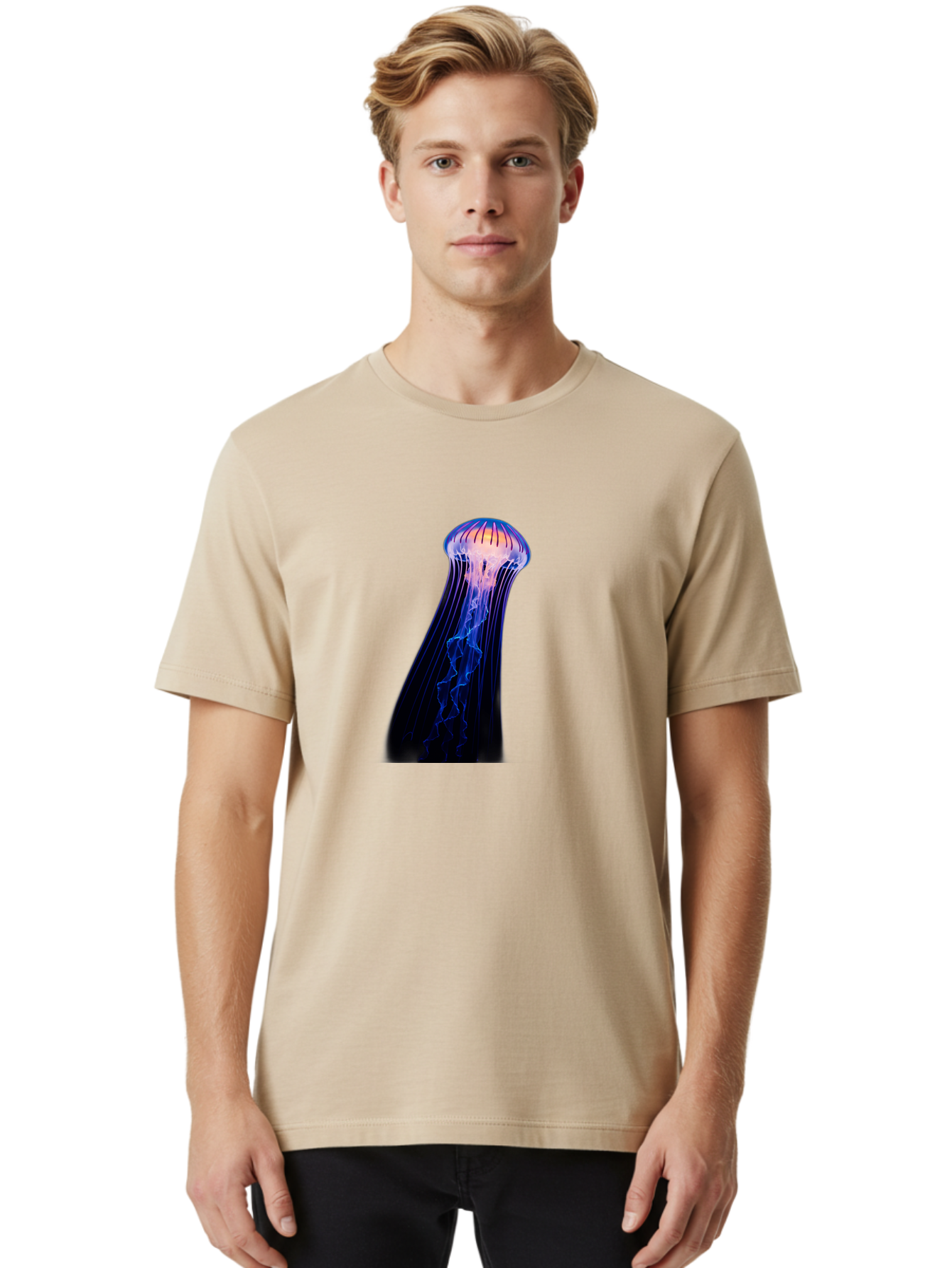 Jellyfish-5 Men'S Graphic Tee, 100% Cotton, Comfortable Casual Summer Wear, Machine Washable, Vintage Camera, Old Camera, Antique Camera, Black Camera, Classic Photography, Photography Equipment, Nostalgic Device, Film Camera, Camera Art Baj518