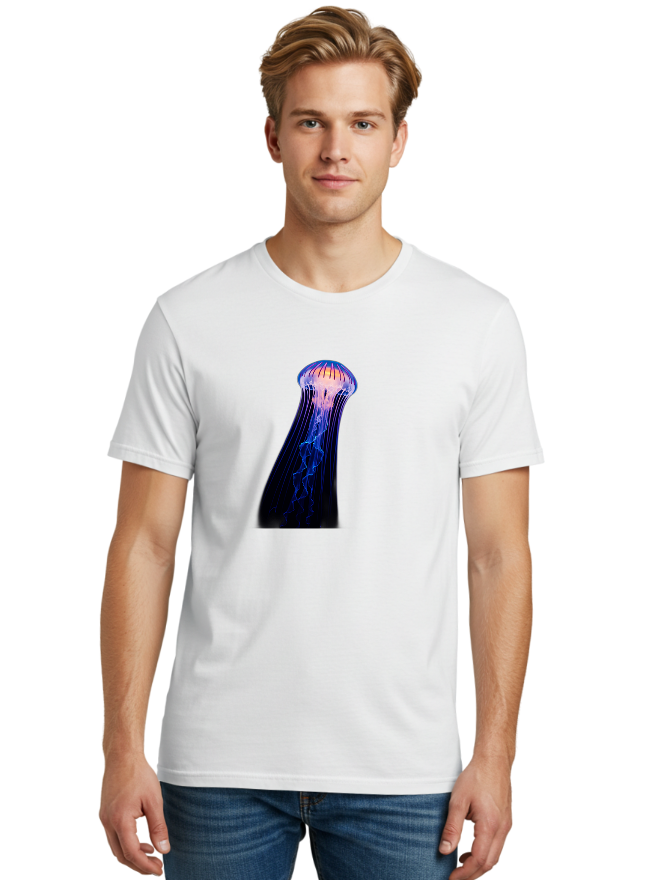Jellyfish-5 Men'S Graphic Tee, 100% Cotton, Comfortable Casual Summer Wear, Machine Washable, Vintage Camera, Old Camera, Antique Camera, Black Camera, Classic Photography, Photography Equipment, Nostalgic Device, Film Camera, Camera Art Baj518