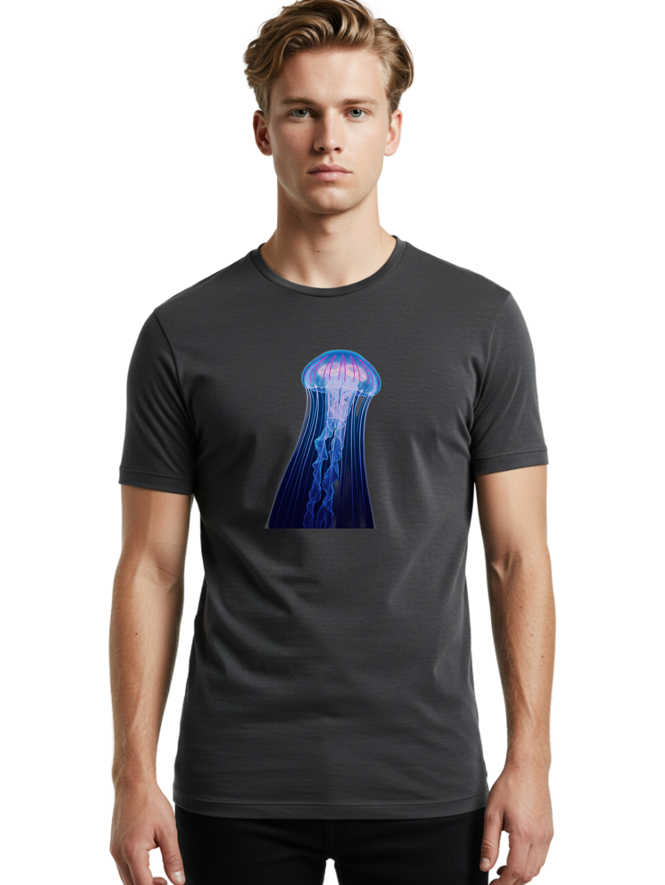 Jellyfish-6 Men'S Graphic Tee, 100% Cotton, Comfortable Casual Summer Wear, Machine Washable, Vintage Camera, Old Camera, Antique Camera, Black Camera, Classic Photography, Photography Equipment, Nostalgic Device, Film Camera, Camera Art Baj519