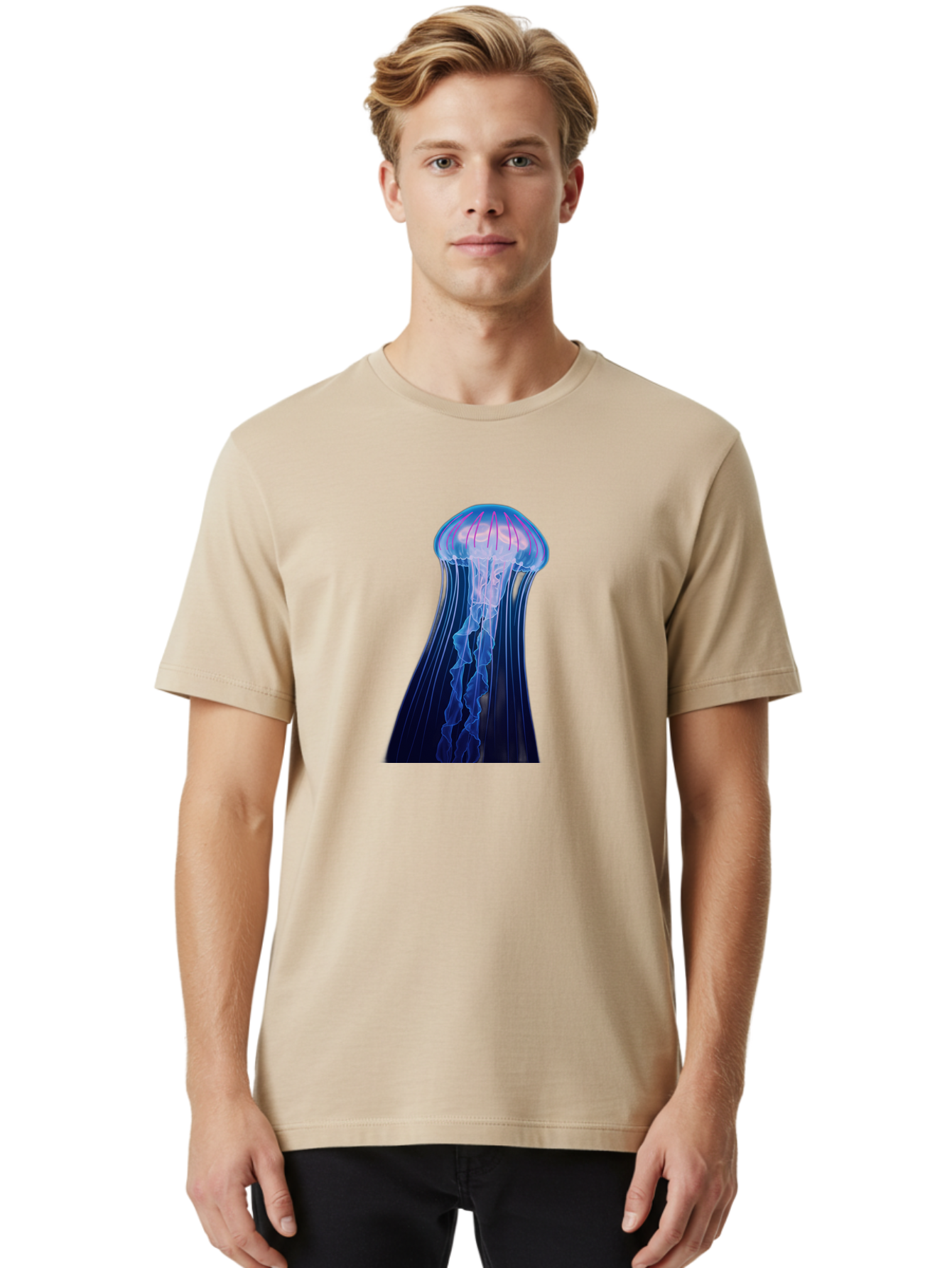 Jellyfish-6 Men'S Graphic Tee, 100% Cotton, Comfortable Casual Summer Wear, Machine Washable, Vintage Camera, Old Camera, Antique Camera, Black Camera, Classic Photography, Photography Equipment, Nostalgic Device, Film Camera, Camera Art Baj519
