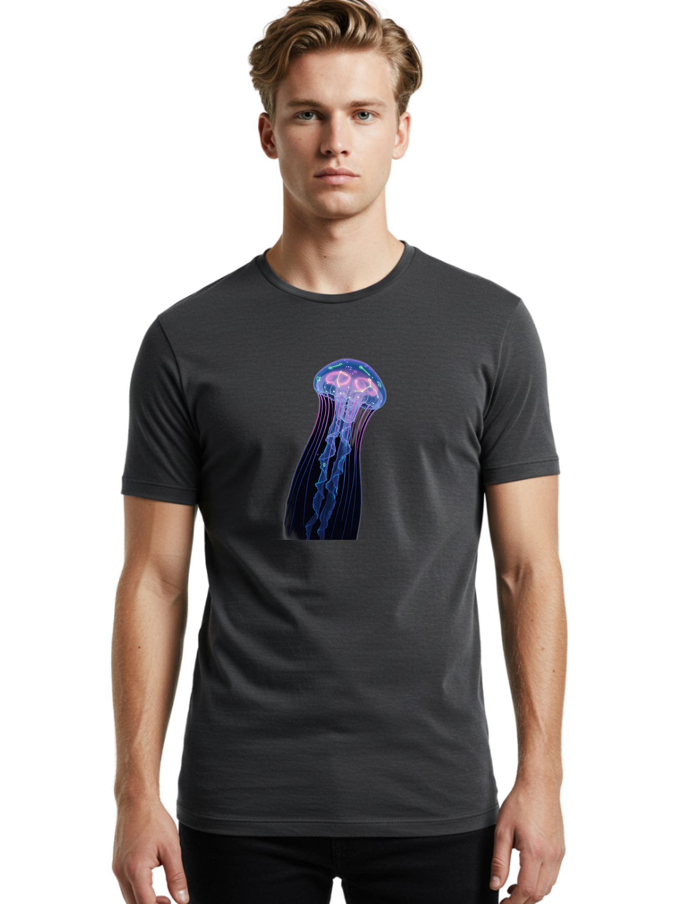 Jellyfish-7 Men'S Graphic Tee, 100% Cotton, Comfortable Casual Summer Wear, Machine Washable, Vintage Camera, Old Camera, Antique Camera, Black Camera, Classic Photography, Photography Equipment, Nostalgic Device, Film Camera, Camera Art Baj520