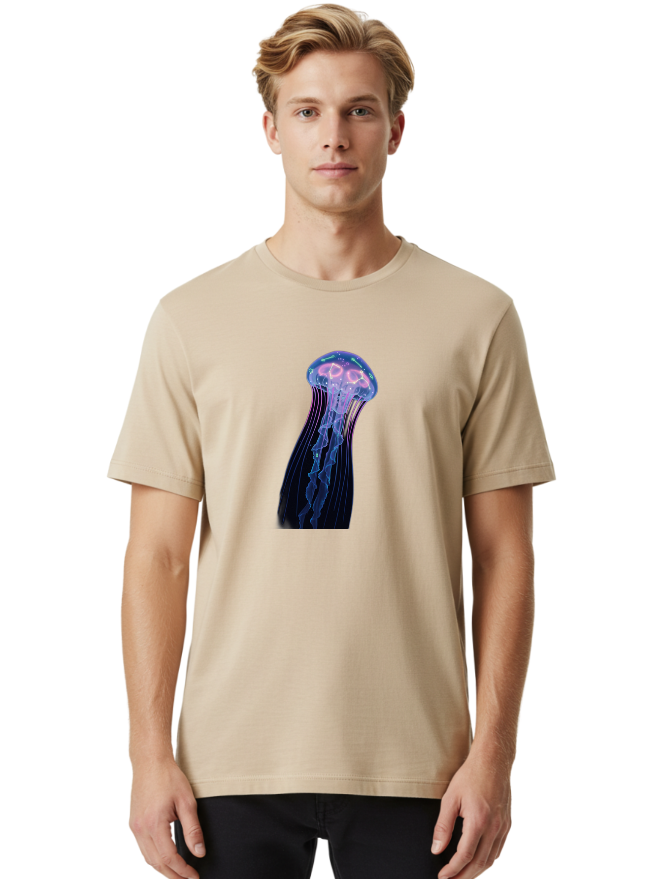 Jellyfish-7 Men'S Graphic Tee, 100% Cotton, Comfortable Casual Summer Wear, Machine Washable, Vintage Camera, Old Camera, Antique Camera, Black Camera, Classic Photography, Photography Equipment, Nostalgic Device, Film Camera, Camera Art Baj520