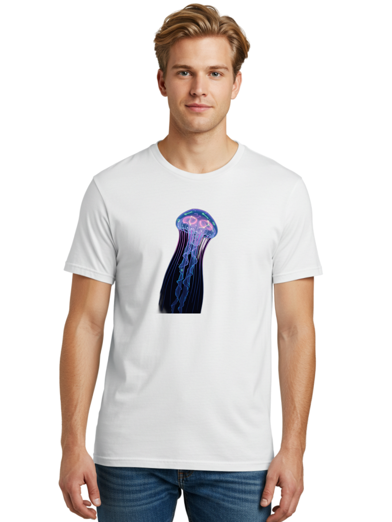 Jellyfish-7 Men'S Graphic Tee, 100% Cotton, Comfortable Casual Summer Wear, Machine Washable, Vintage Camera, Old Camera, Antique Camera, Black Camera, Classic Photography, Photography Equipment, Nostalgic Device, Film Camera, Camera Art Baj520