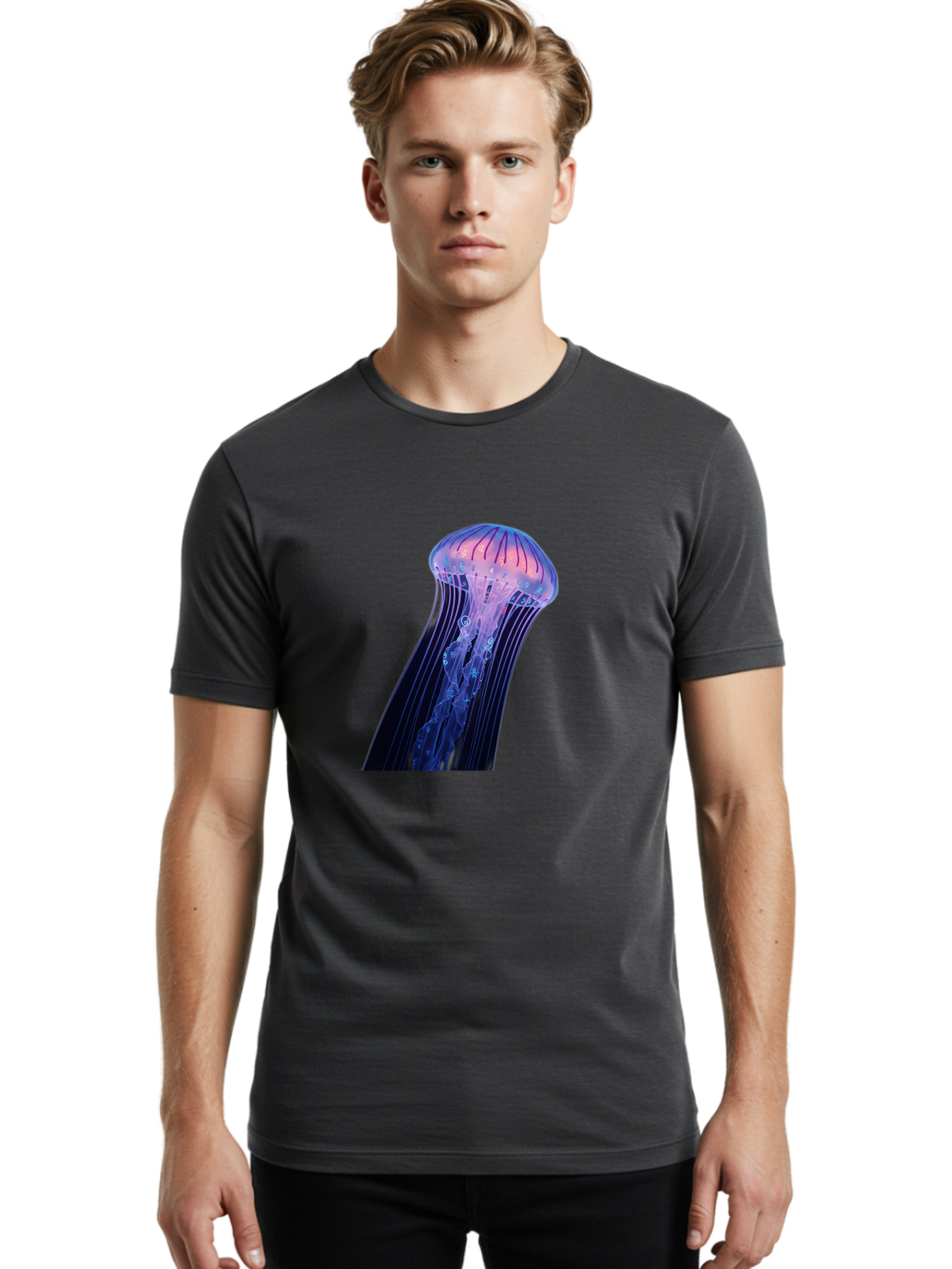 Jellyfish-9 Men'S Graphic Tee, 100% Cotton, Comfortable Casual Summer Wear, Machine Washable, Vintage Camera, Old Camera, Antique Camera, Black Camera, Classic Photography, Photography Equipment, Nostalgic Device, Film Camera, Camera Art Baj522