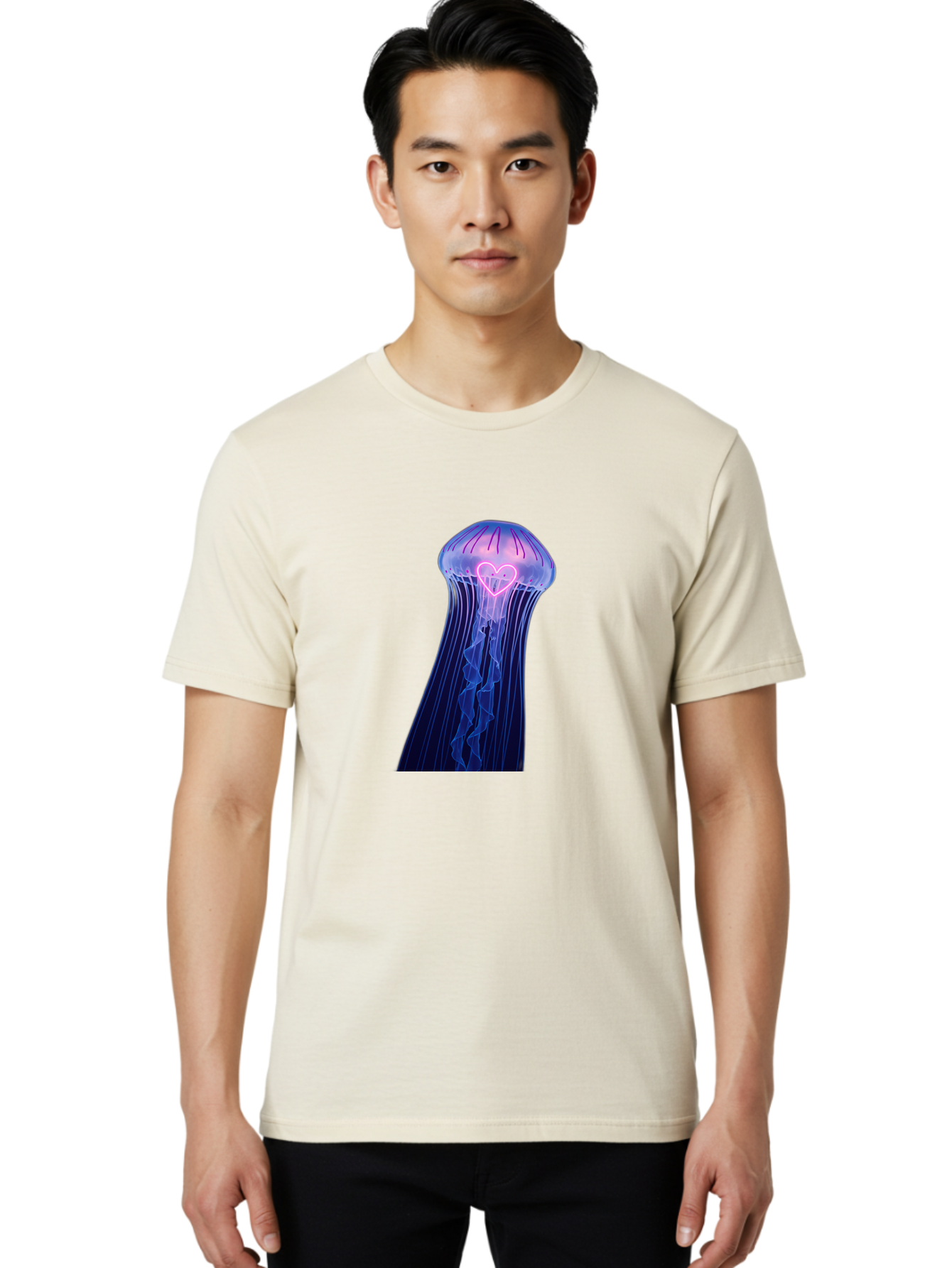 Jellyfish-Heart Men'S Graphic Tee, 100% Cotton, Comfortable Casual Summer Wear, Machine Washable, Vintage Camera, Old Camera, Antique Camera, Black Camera, Classic Photography, Photography Equipment, Nostalgic Device, Film Camera, Camera Art Baj523