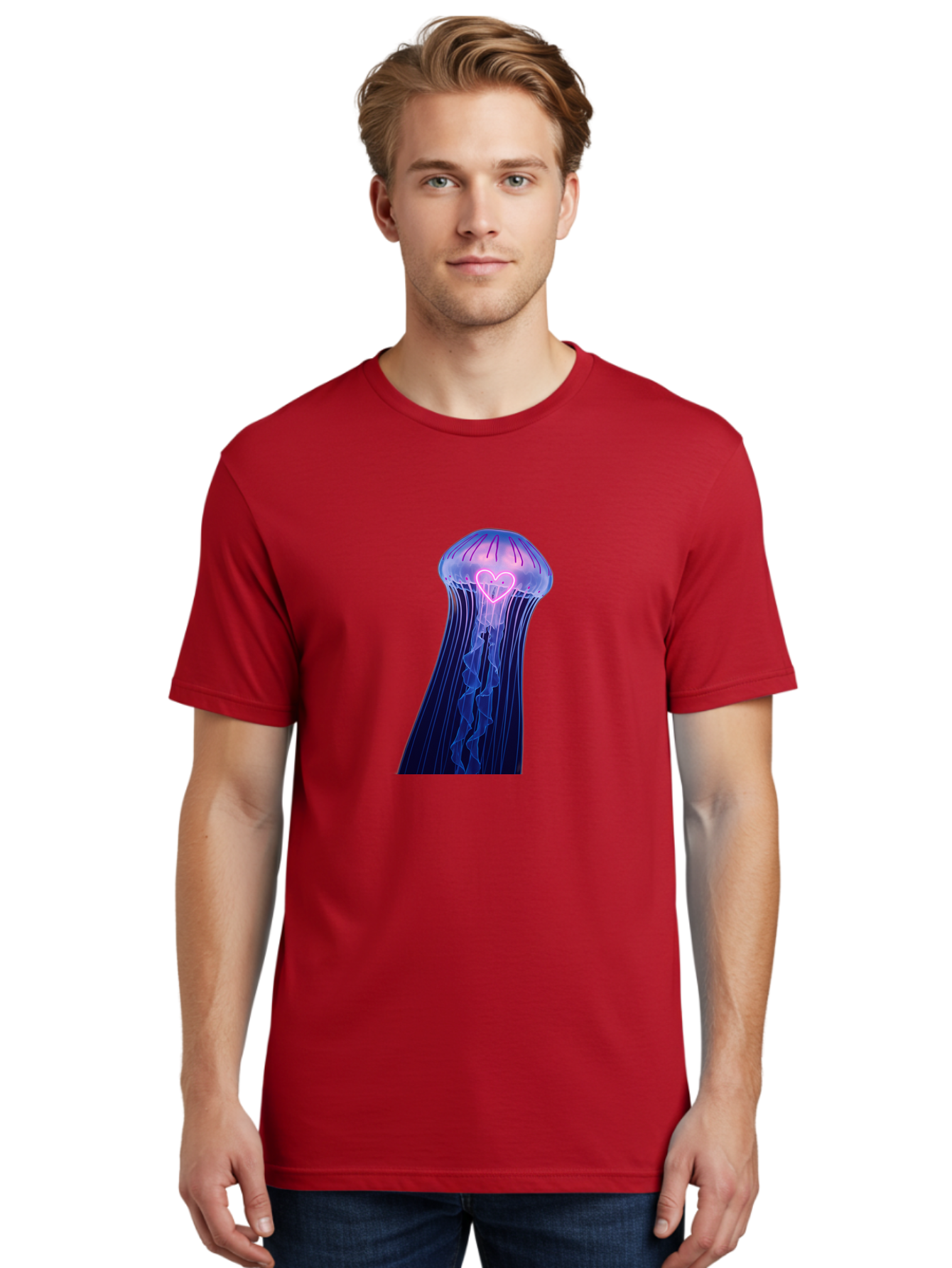 Jellyfish-Heart Men'S Graphic Tee, 100% Cotton, Comfortable Casual Summer Wear, Machine Washable, Vintage Camera, Old Camera, Antique Camera, Black Camera, Classic Photography, Photography Equipment, Nostalgic Device, Film Camera, Camera Art Baj523