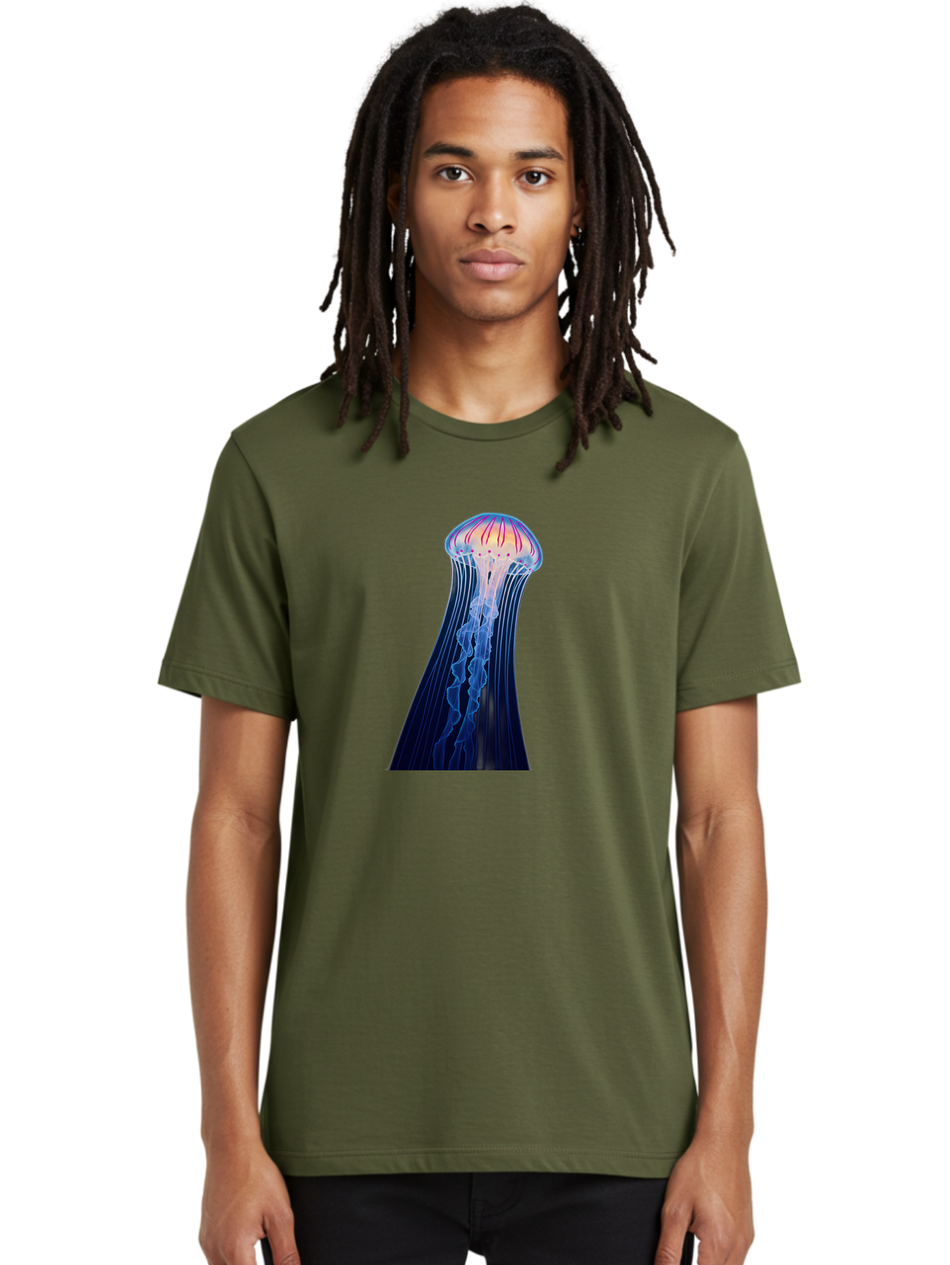 Jellyfish-Illustration Men'S Graphic Tee, 100% Cotton, Comfortable Casual Summer Wear, Machine Washable, Vintage Camera, Old Camera, Antique Camera, Black Camera, Classic Photography, Photography Equipment, Nostalgic Device, Film Camera, Baj524