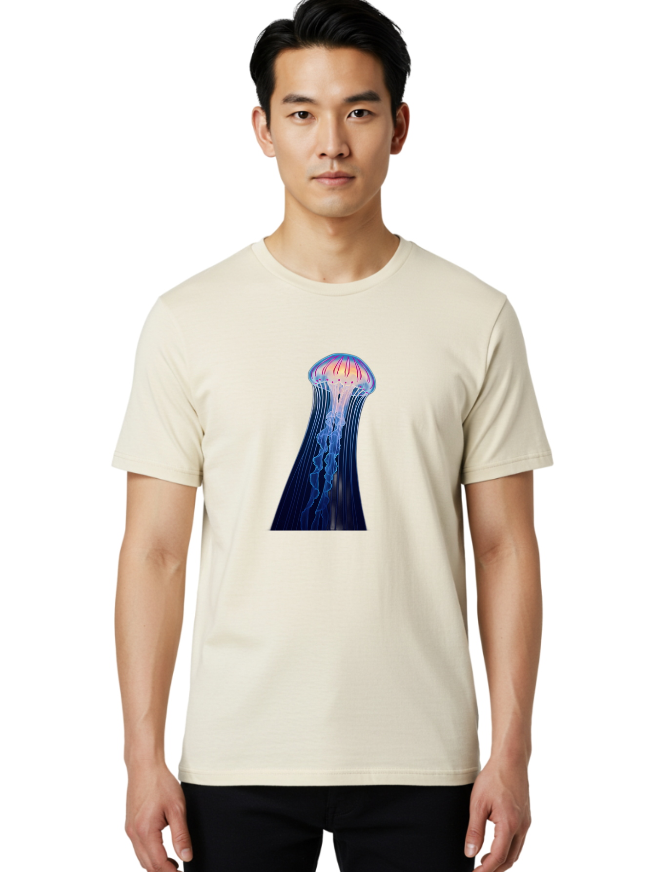 Jellyfish-Illustration Men'S Graphic Tee, 100% Cotton, Comfortable Casual Summer Wear, Machine Washable, Vintage Camera, Old Camera, Antique Camera, Black Camera, Classic Photography, Photography Equipment, Nostalgic Device, Film Camera, Baj524