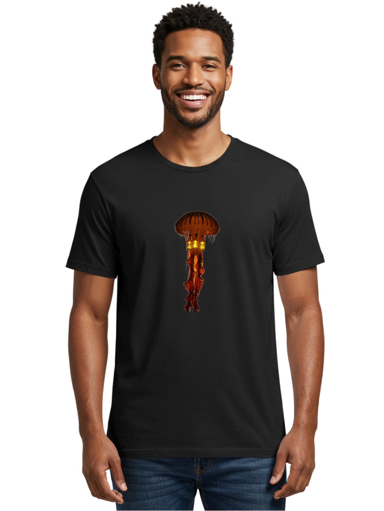 Jellyfish-Lantern Men'S Graphic Tee, 100% Cotton, Comfortable Casual Summer Wear, Machine Washable, Vintage Camera, Old Camera, Antique Camera, Black Camera, Classic Photography, Photography Equipment, Nostalgic Device, Film Camera, Camera Art Baj525