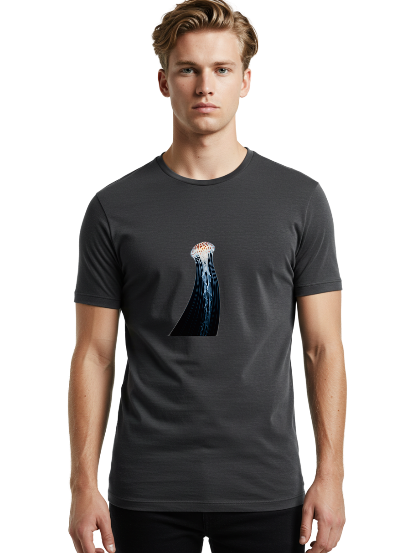 Jellyfish-Tentacle Men'S Graphic Tee, 100% Cotton, Comfortable Casual Summer Wear, Machine Washable, Vintage Camera, Old Camera, Antique Camera, Black Camera, Classic Photography, Photography Equipment, Nostalgic Device, Film Camera, Baj526