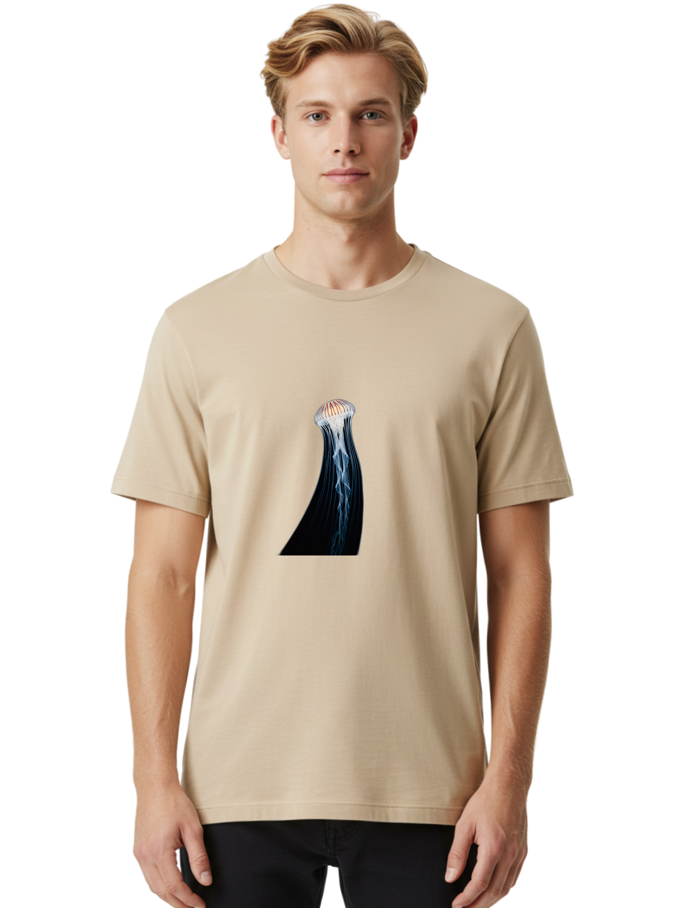 Jellyfish-Tentacle Men'S Graphic Tee, 100% Cotton, Comfortable Casual Summer Wear, Machine Washable, Vintage Camera, Old Camera, Antique Camera, Black Camera, Classic Photography, Photography Equipment, Nostalgic Device, Film Camera, Baj526