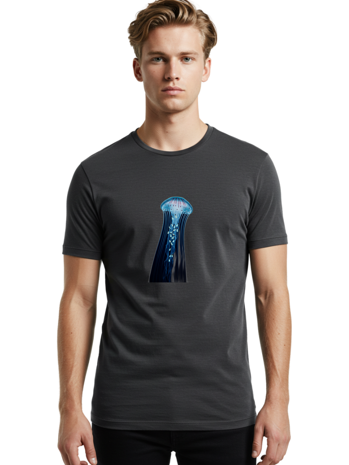 Jellyfish Men'S Graphic Tee, 100% Cotton, Comfortable Casual Summer Wear, Machine Washable, Vintage Camera, Old Camera, Antique Camera, Black Camera, Classic Photography, Photography Equipment, Nostalgic Device, Film Camera, Camera Art Baj529
