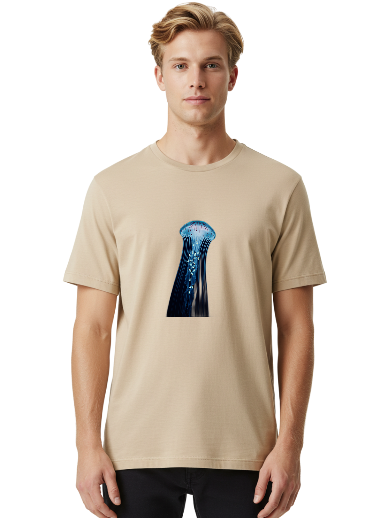 Jellyfish Men'S Graphic Tee, 100% Cotton, Comfortable Casual Summer Wear, Machine Washable, Vintage Camera, Old Camera, Antique Camera, Black Camera, Classic Photography, Photography Equipment, Nostalgic Device, Film Camera, Camera Art Baj529