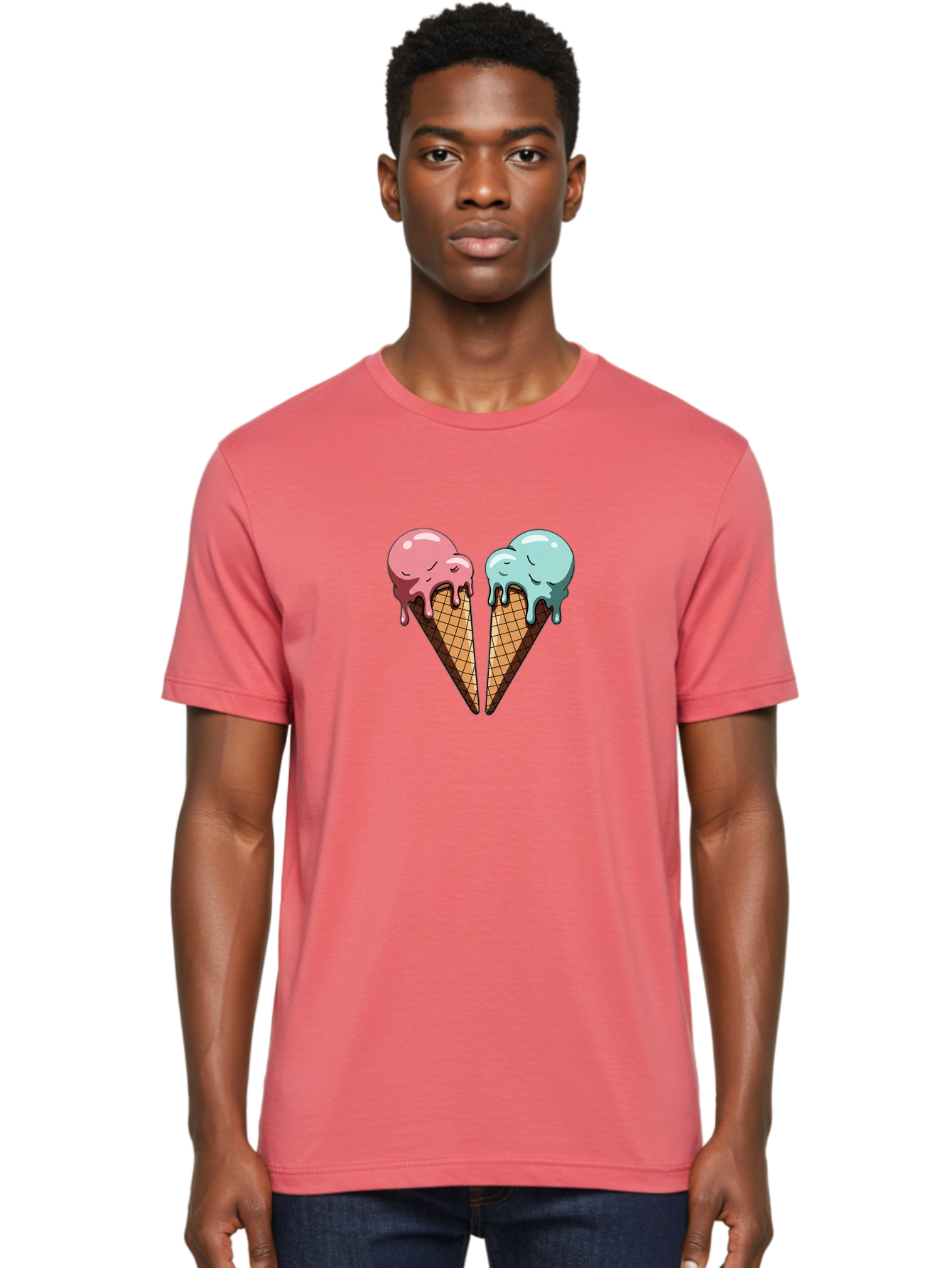 Kissing-Ice-Cream-Cones Men'S Graphic Tee, 100% Cotton, Comfortable Casual Summer Wear, Machine Washable, Vintage Camera, Old Camera, Antique Camera, Black Camera, Classic Photography, Photography Equipment, Nostalgic Device, Film Camera, Baj533