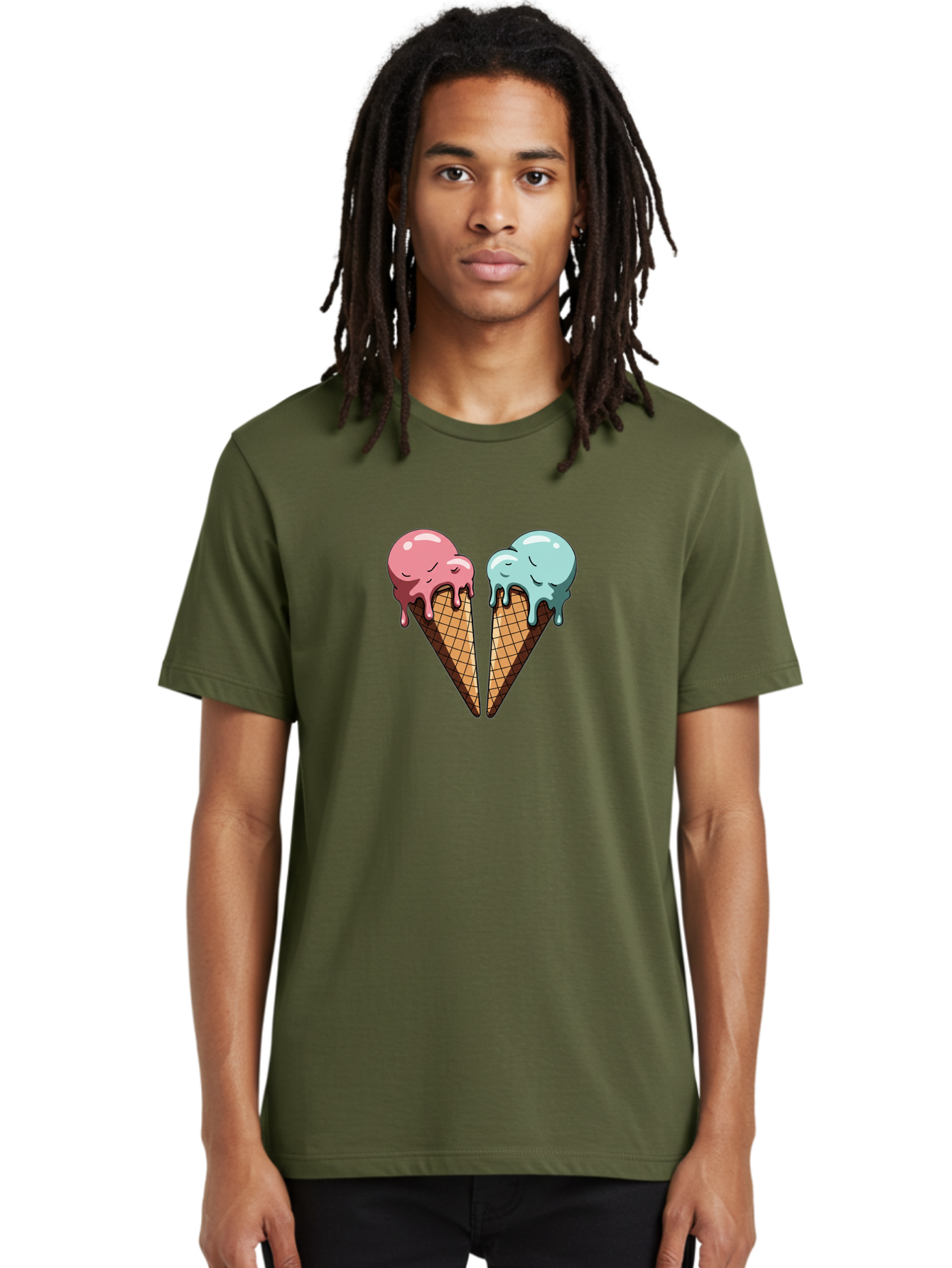 Kissing-Ice-Cream-Cones Men'S Graphic Tee, 100% Cotton, Comfortable Casual Summer Wear, Machine Washable, Vintage Camera, Old Camera, Antique Camera, Black Camera, Classic Photography, Photography Equipment, Nostalgic Device, Film Camera, Baj533