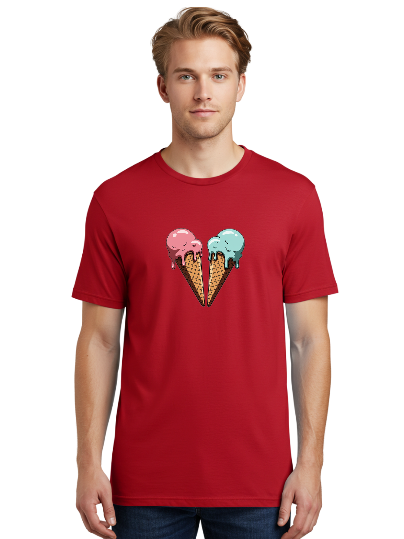 Kissing-Ice-Cream-Cones Men'S Graphic Tee, 100% Cotton, Comfortable Casual Summer Wear, Machine Washable, Vintage Camera, Old Camera, Antique Camera, Black Camera, Classic Photography, Photography Equipment, Nostalgic Device, Film Camera, Baj533