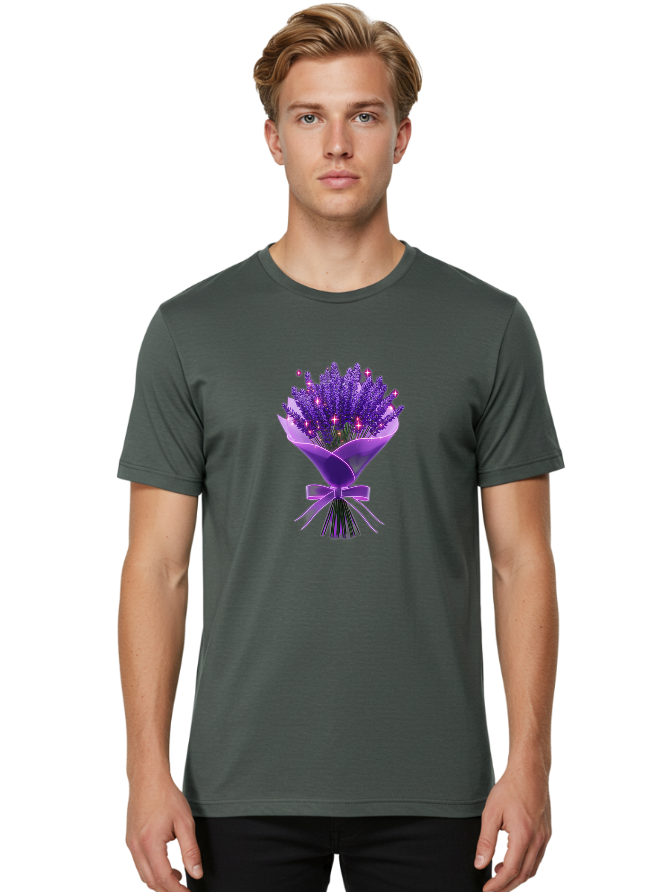 Lavender-Bouquet-3 Men'S Graphic Tee, 100% Cotton, Comfortable Casual Summer Wear, Machine Washable, Vintage Camera, Old Camera, Antique Camera, Black Camera, Classic Photography, Photography Equipment, Nostalgic Device, Film Camera, Baj551