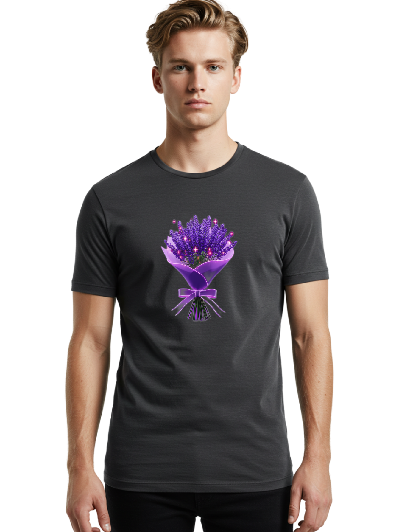 Lavender-Bouquet-3 Men'S Graphic Tee, 100% Cotton, Comfortable Casual Summer Wear, Machine Washable, Vintage Camera, Old Camera, Antique Camera, Black Camera, Classic Photography, Photography Equipment, Nostalgic Device, Film Camera, Baj551