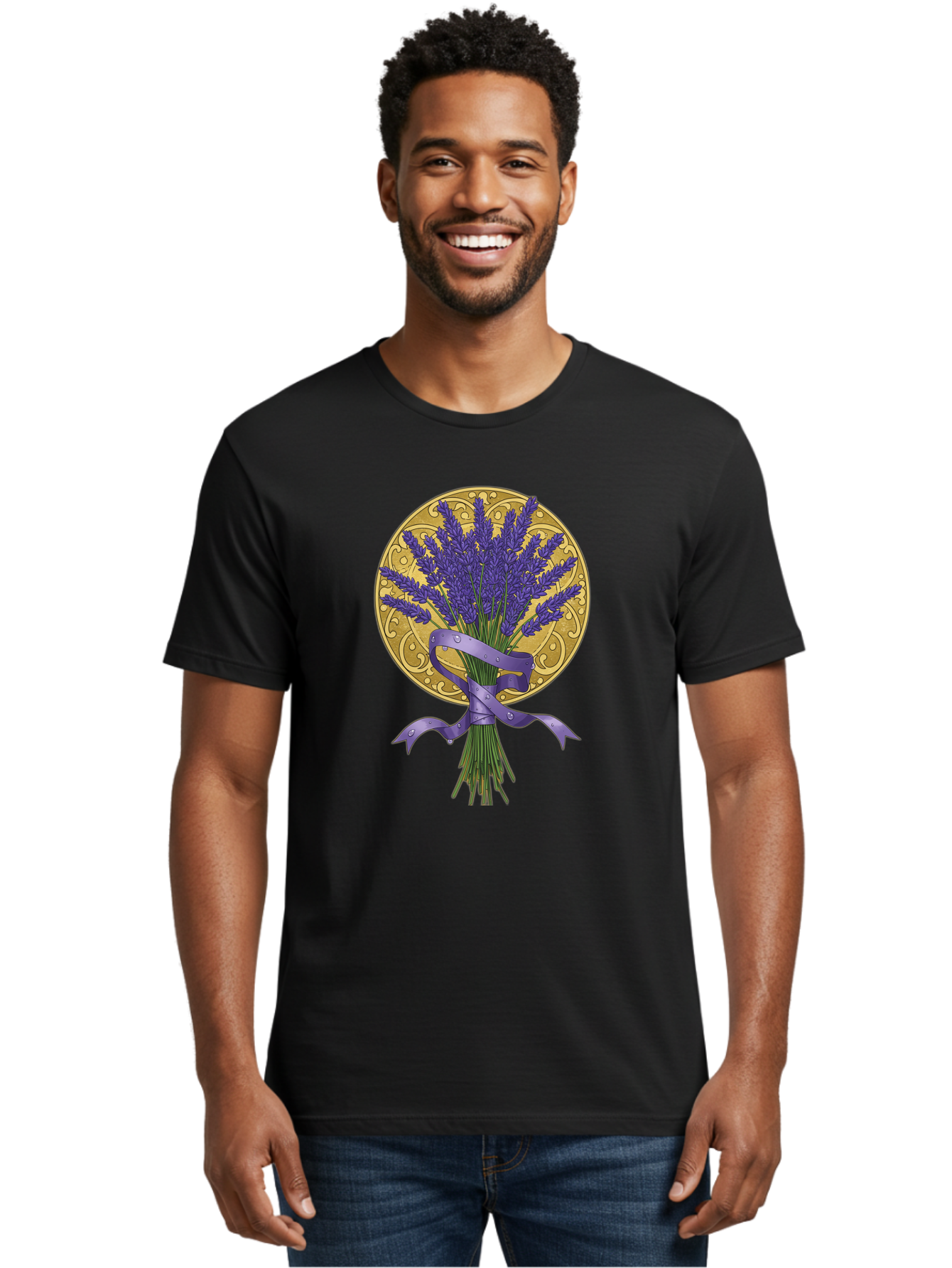Lavender-Bouquet-Emblem Men'S Graphic Tee, 100% Cotton, Comfortable Casual Summer Wear, Machine Washable, Vintage Camera, Old Camera, Antique Camera, Black Camera, Classic Photography, Photography Equipment, Nostalgic Device, Film Camera, Baj558