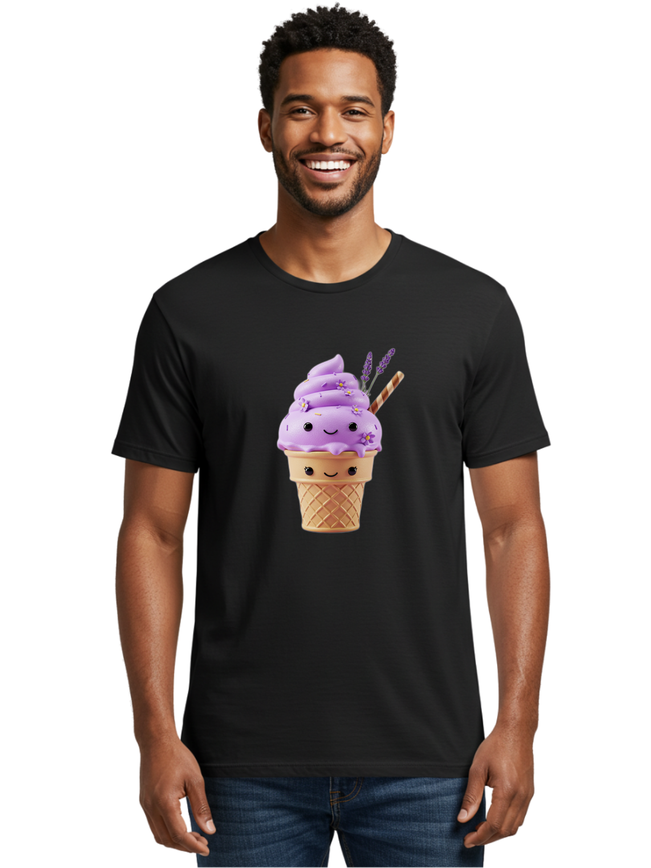 Lavender-Ice-Cream Men'S Graphic Tee, 100% Cotton, Comfortable Casual Summer Wear, Machine Washable, Vintage Camera, Old Camera, Antique Camera, Black Camera, Classic Photography, Photography Equipment, Nostalgic Device, Film Camera, Baj561