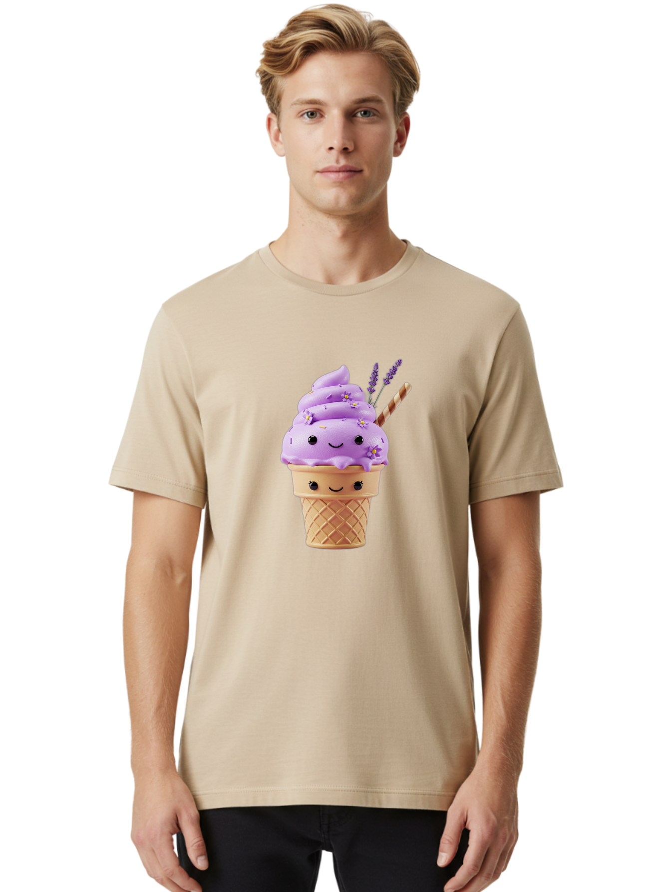 Lavender-Ice-Cream Men'S Graphic Tee, 100% Cotton, Comfortable Casual Summer Wear, Machine Washable, Vintage Camera, Old Camera, Antique Camera, Black Camera, Classic Photography, Photography Equipment, Nostalgic Device, Film Camera, Baj561