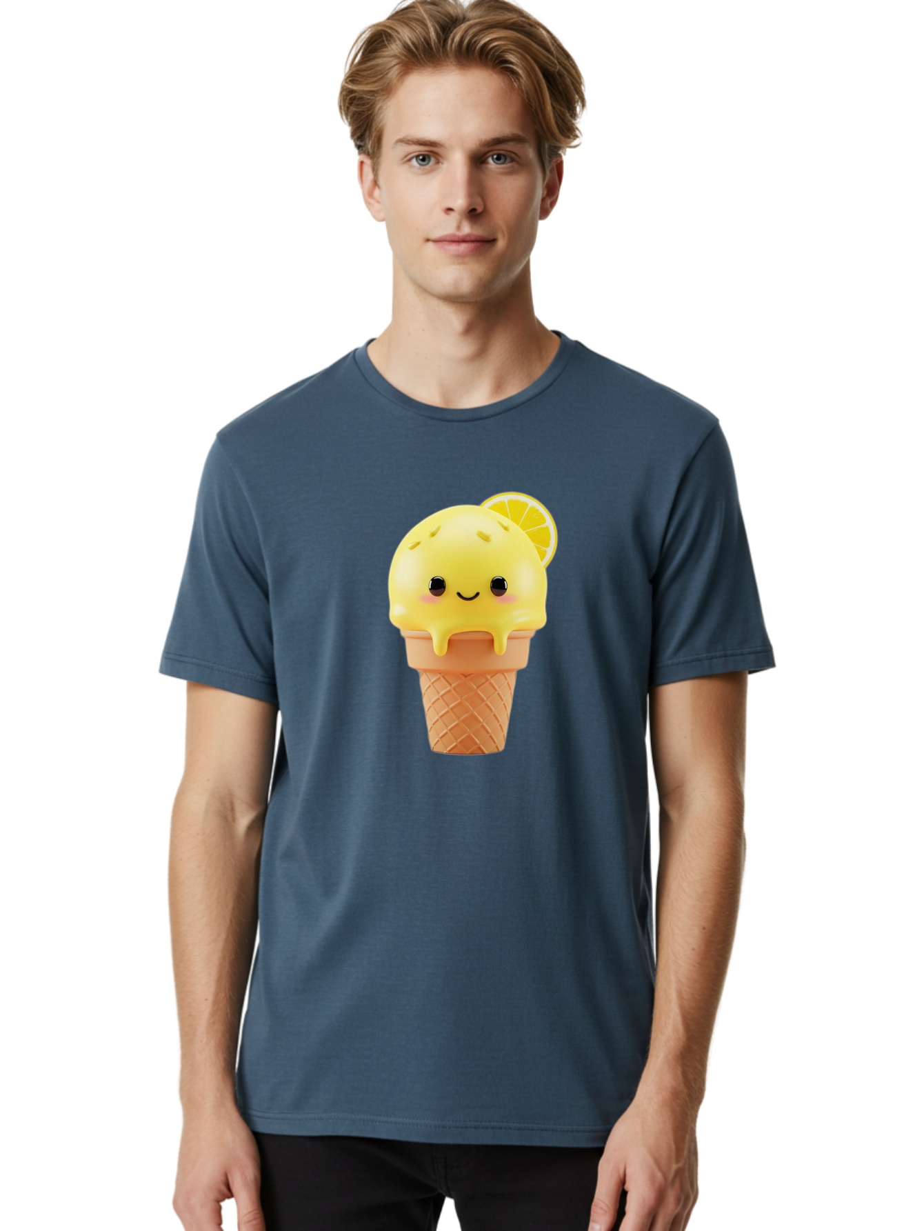 Lemon-Ice-Cream-Cone Men'S Graphic Tee, 100% Cotton, Comfortable Casual Summer Wear, Machine Washable, Vintage Camera, Old Camera, Antique Camera, Black Camera, Classic Photography, Photography Equipment, Nostalgic Device, Film Camera, Baj564