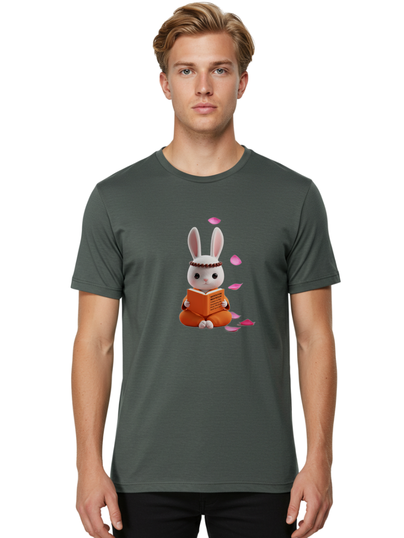 Meditation-Rabbit Men'S Graphic Tee, 100% Cotton, Comfortable Casual Summer Wear, Machine Washable, Vintage Camera, Old Camera, Antique Camera, Black Camera, Classic Photography, Photography Equipment, Nostalgic Device, Film Camera, Camera Art Baj573