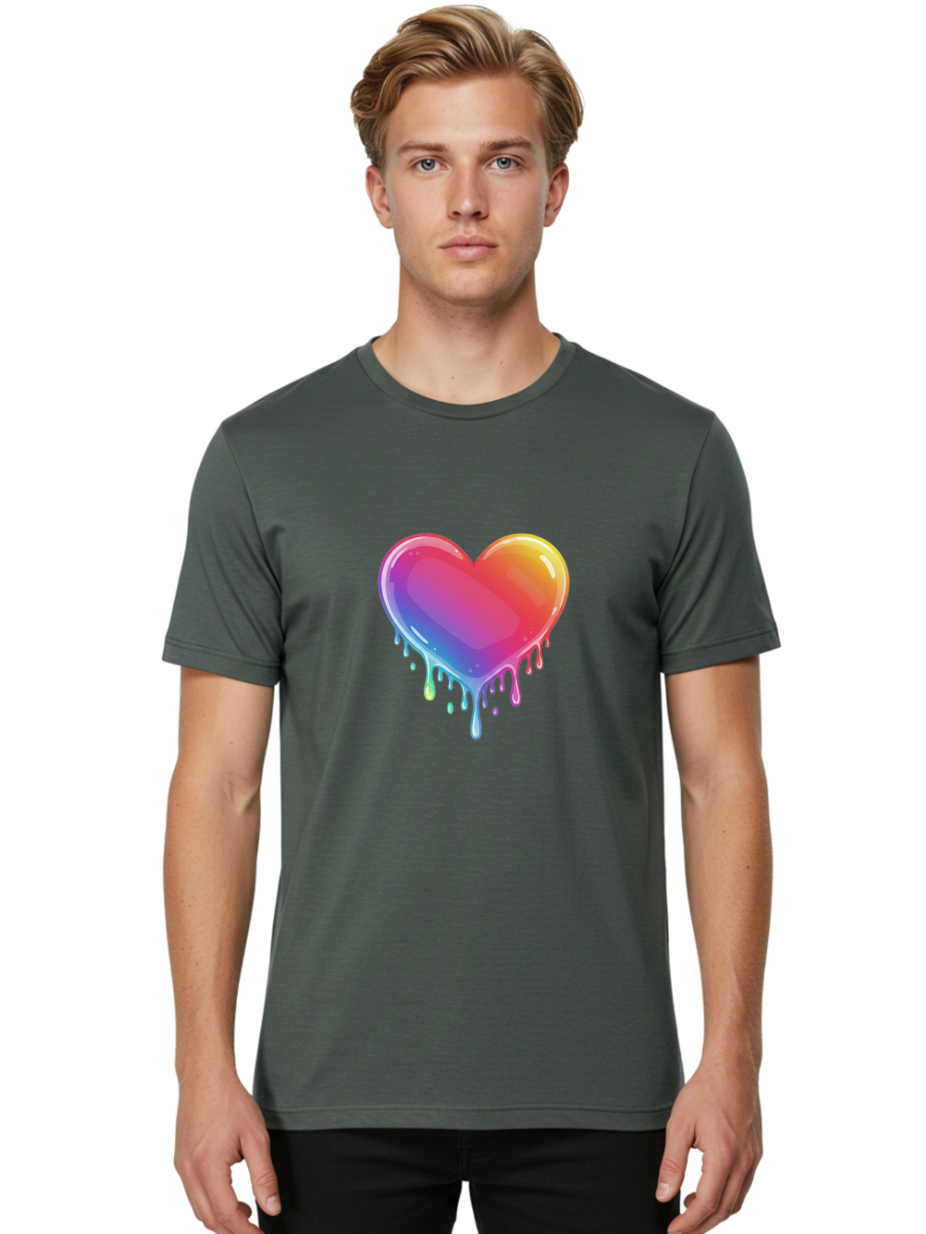 Melting-Heart-1 Men'S Graphic Tee, 100% Cotton, Comfortable Casual Summer Wear, Machine Washable, Vintage Camera, Old Camera, Antique Camera, Black Camera, Classic Photography, Photography Equipment, Nostalgic Device, Film Camera, Camera Art Baj574
